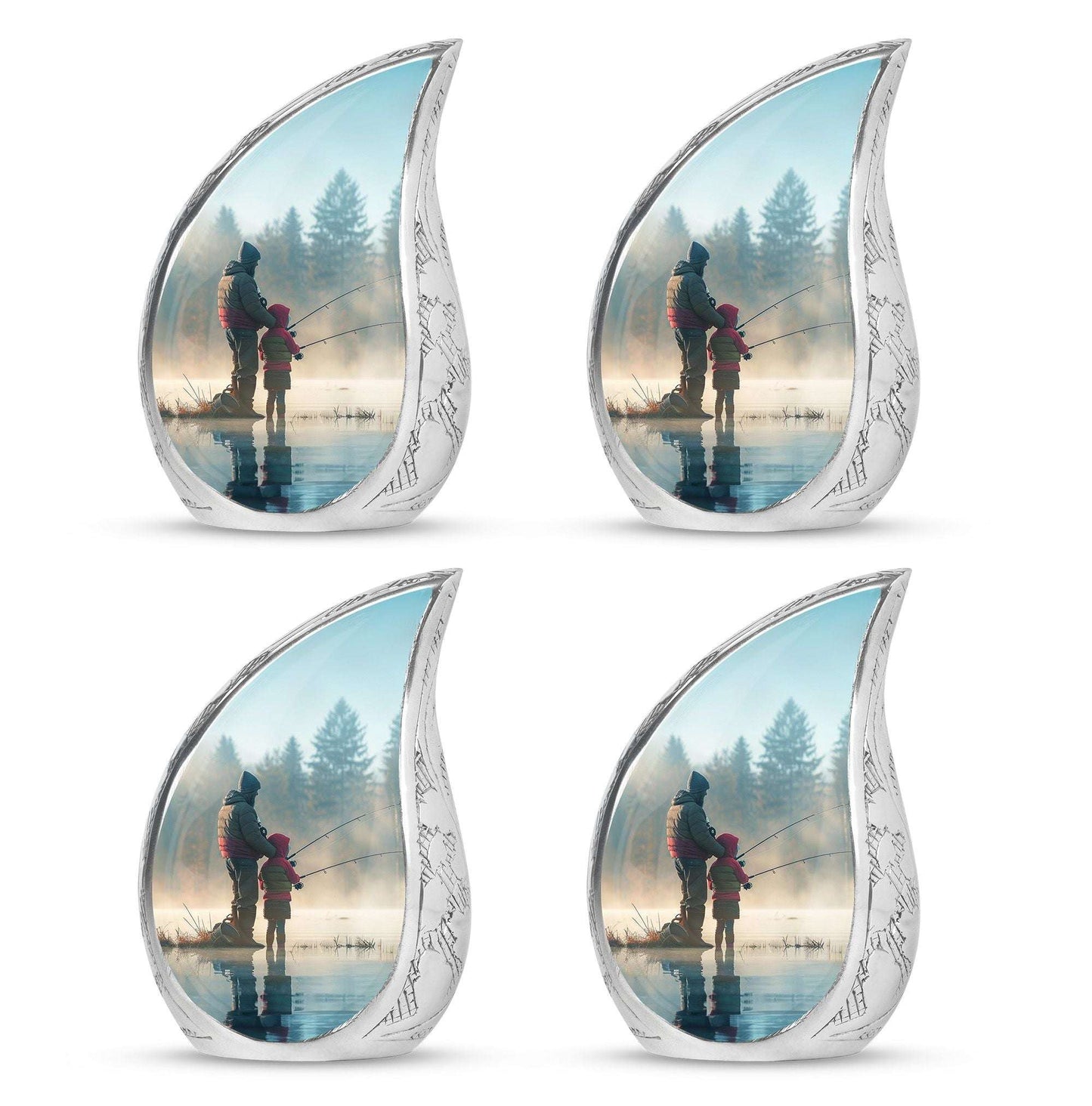 Fishing Adult Cremation Urns For Ashes - Father And Daughter Memorial Urn