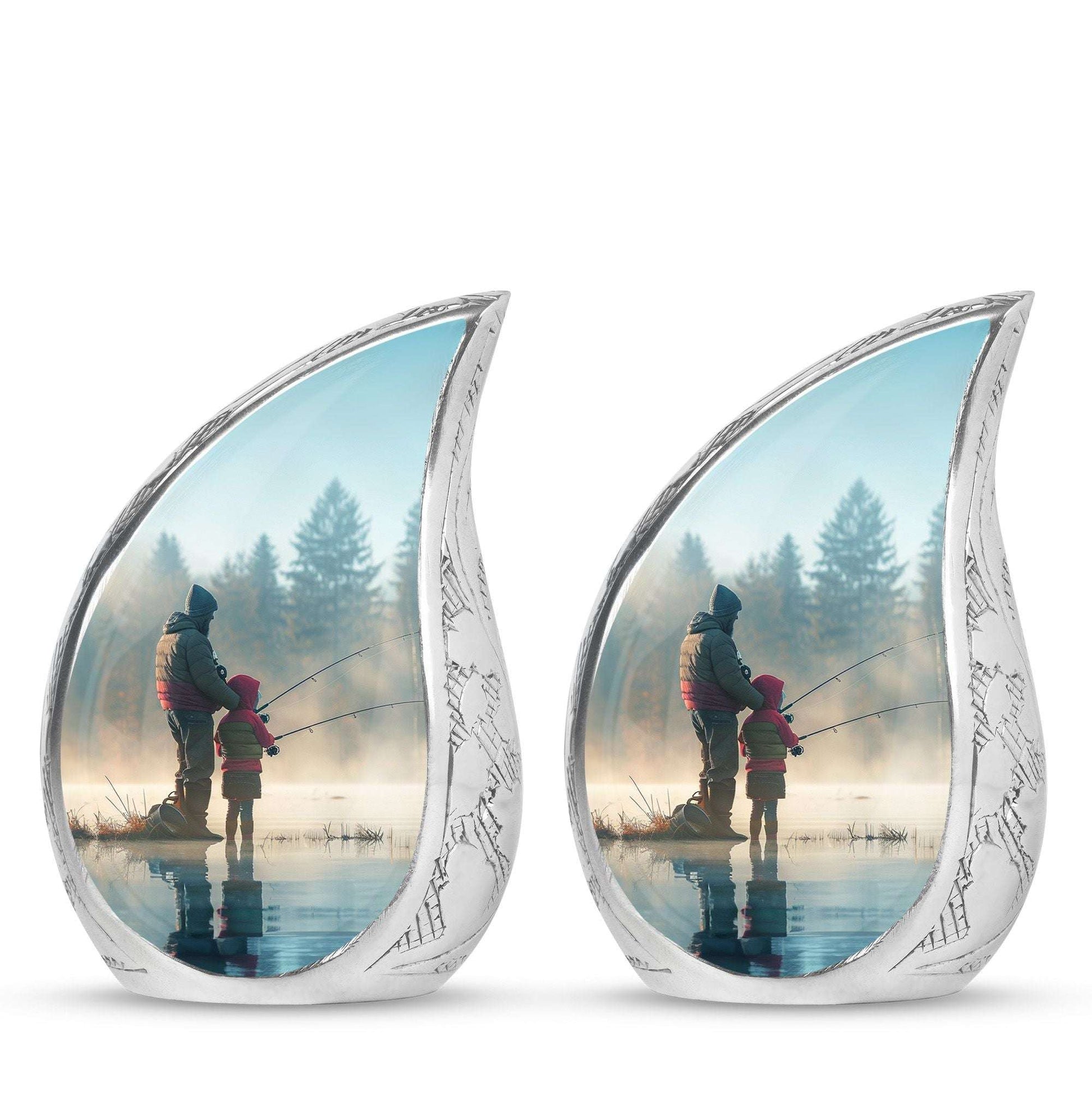 Fishing Adult Cremation Urns For Ashes - Father And Daughter Memorial Urn