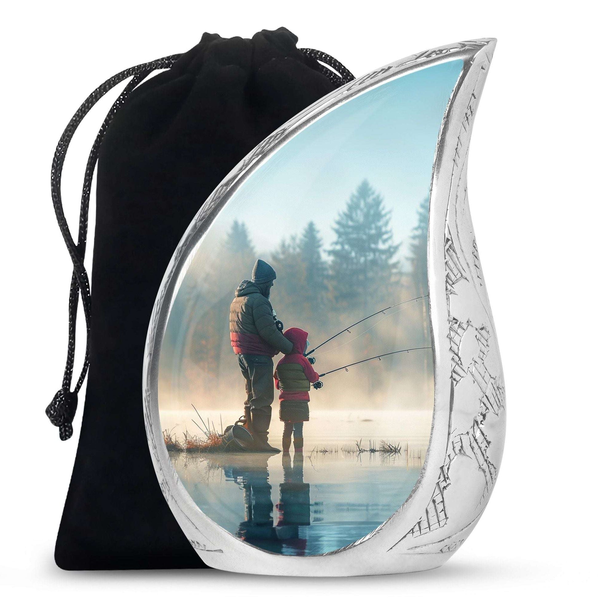 Fishing Adult Cremation Urns For Ashes - Father And Daughter Memorial Urn