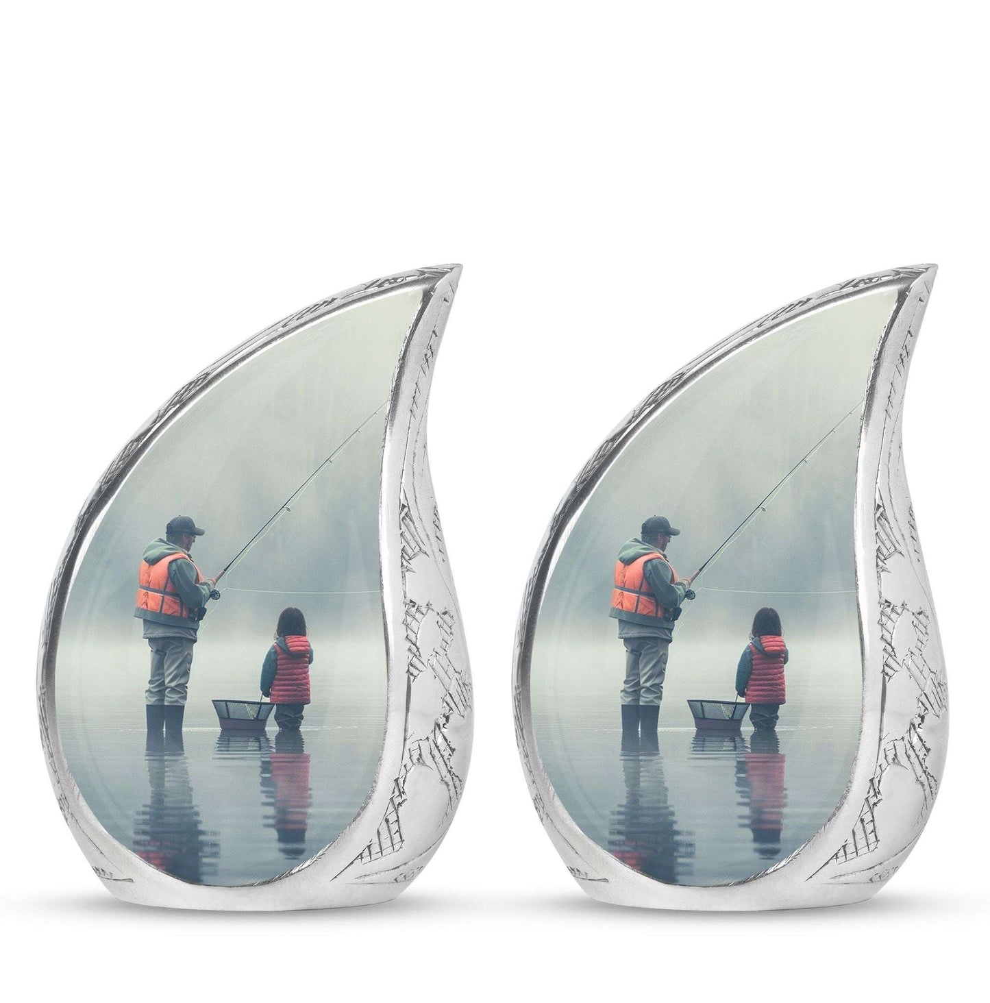 Fishing Memorial Urn For Fathers - Fishermen Cremation Urn For Funeral