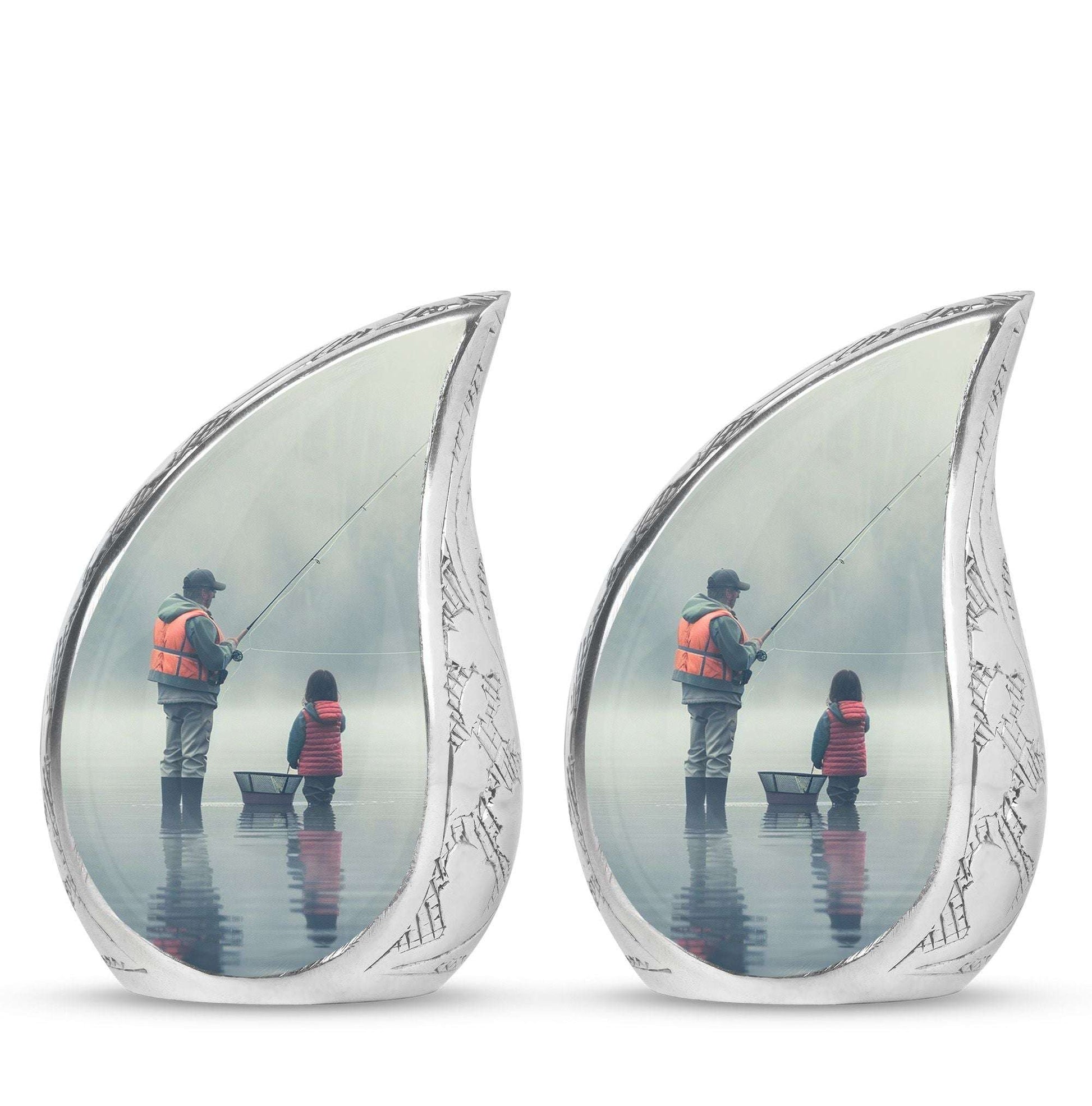 Fishing Memorial Urn For Fathers - Fishermen Cremation Urn For Funeral
