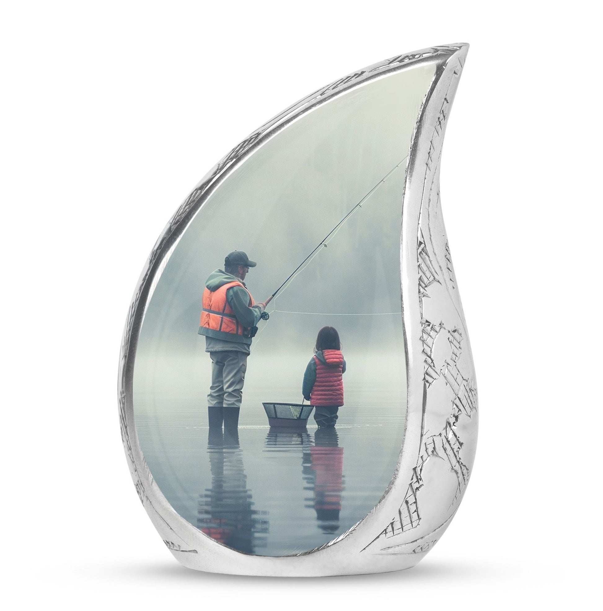 Fishing Memorial Urn For Fathers - Fishermen Cremation Urn For Funeral