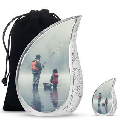 Fishing Memorial Urn For Fathers - Fishermen Cremation Urn For Funeral