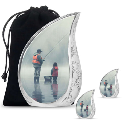 Fishing Memorial Urn For Fathers - Fishermen Cremation Urn For Funeral