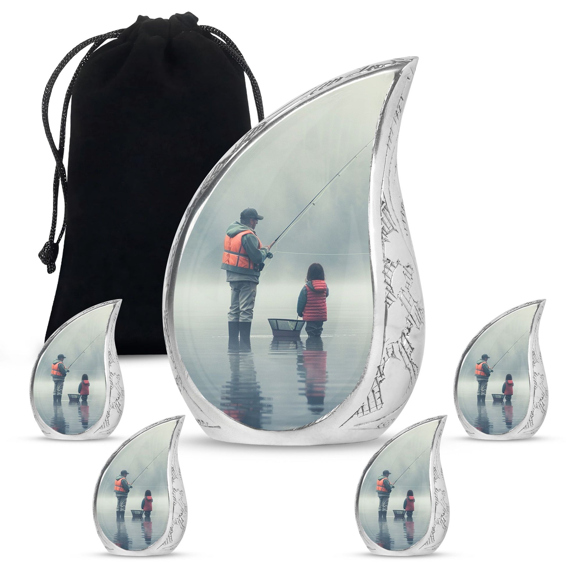 Fishing Memorial Urn For Fathers - Fishermen Cremation Urn For Funeral