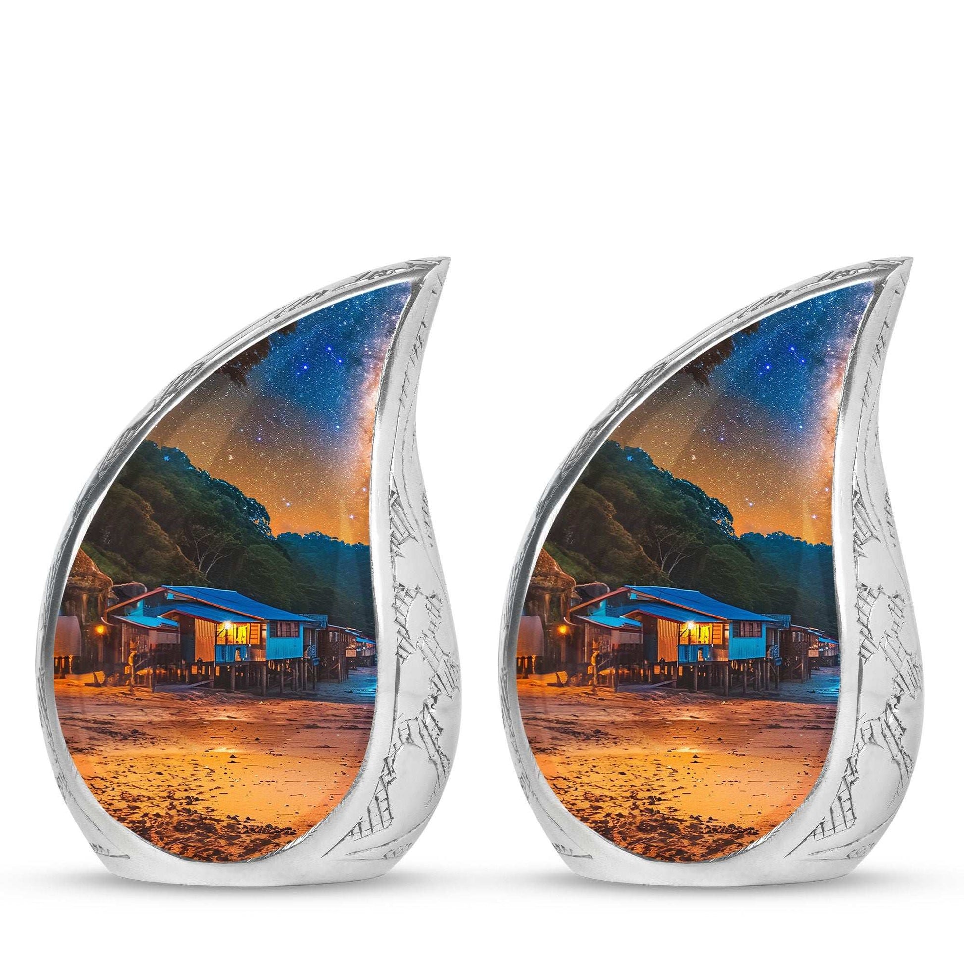 Starry Beach Urns For Ashes For Humans Funeral - Memorial Urn For Dad