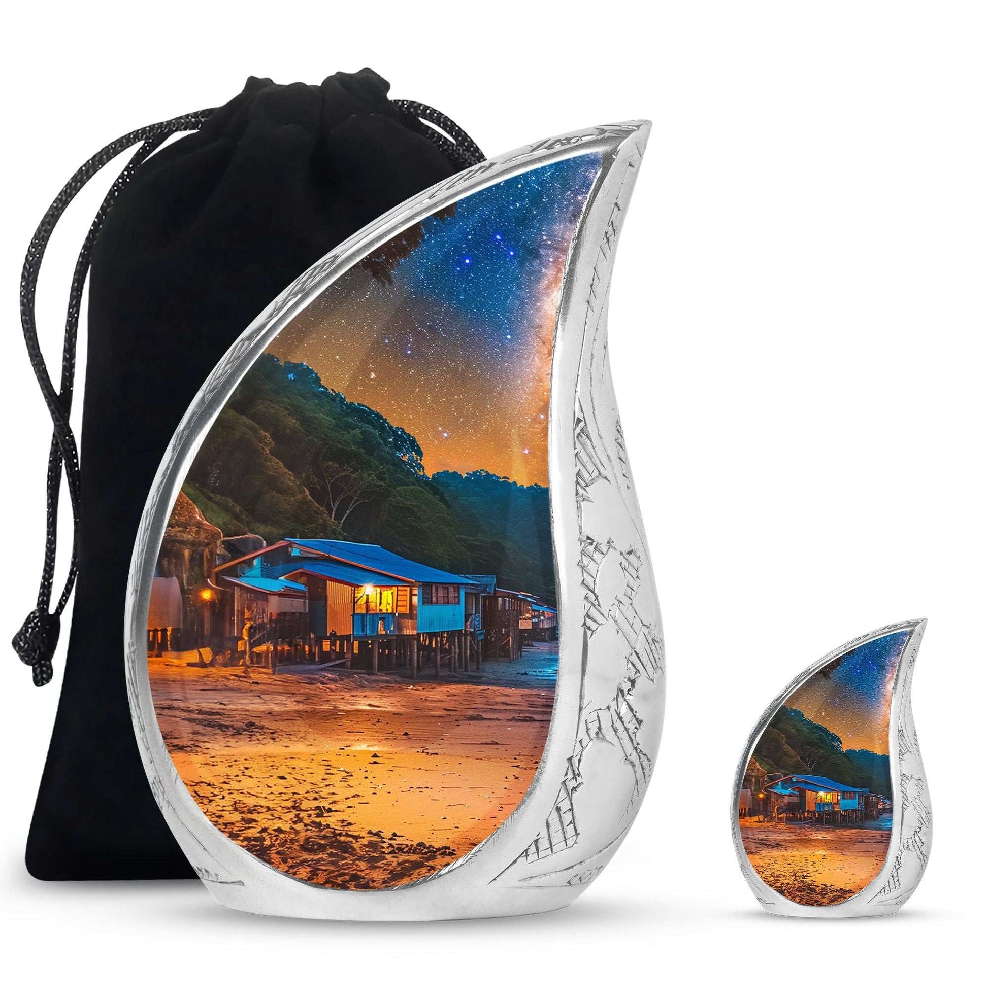 Starry Beach Urns For Ashes For Humans Funeral - Memorial Urn For Dad