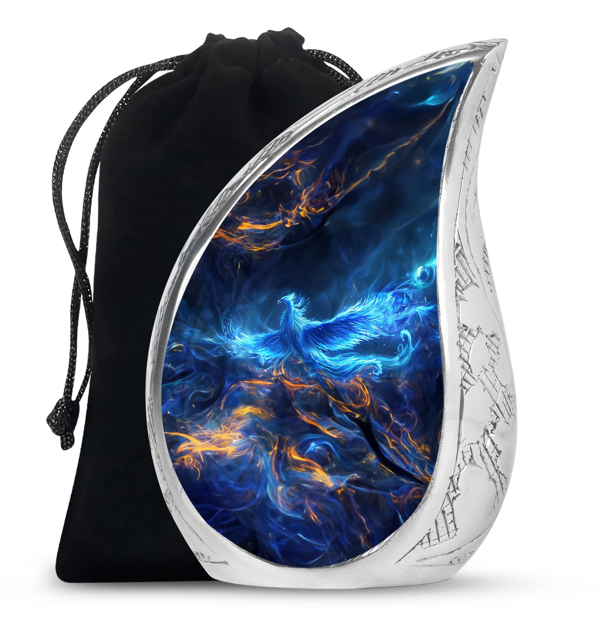 Blue Phoenix Cremation Urn - Keepsake Urns For Men and Women