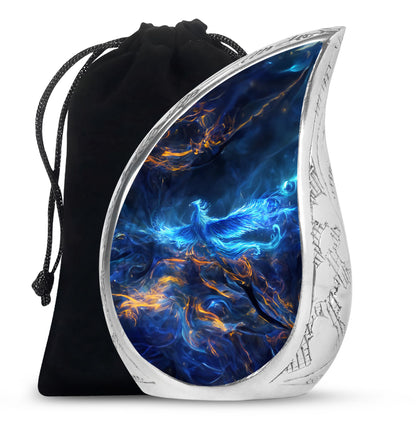 Blue Phoenix Cremation Urn - Keepsake Urns For Men and Women