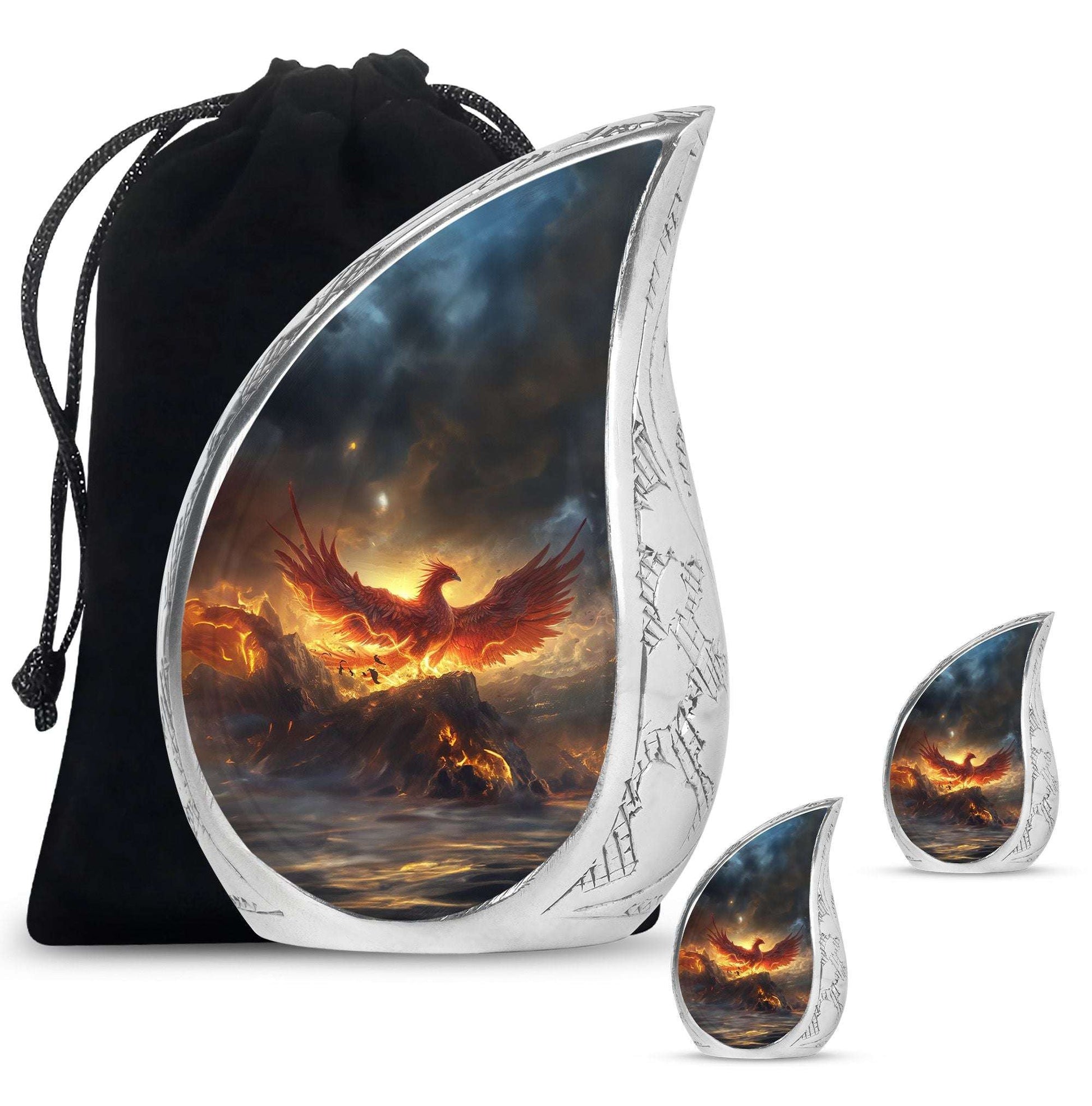 Phoenix Bird Adult Cremation Urn For Ashes - Mystical Bird Urn For Memorial