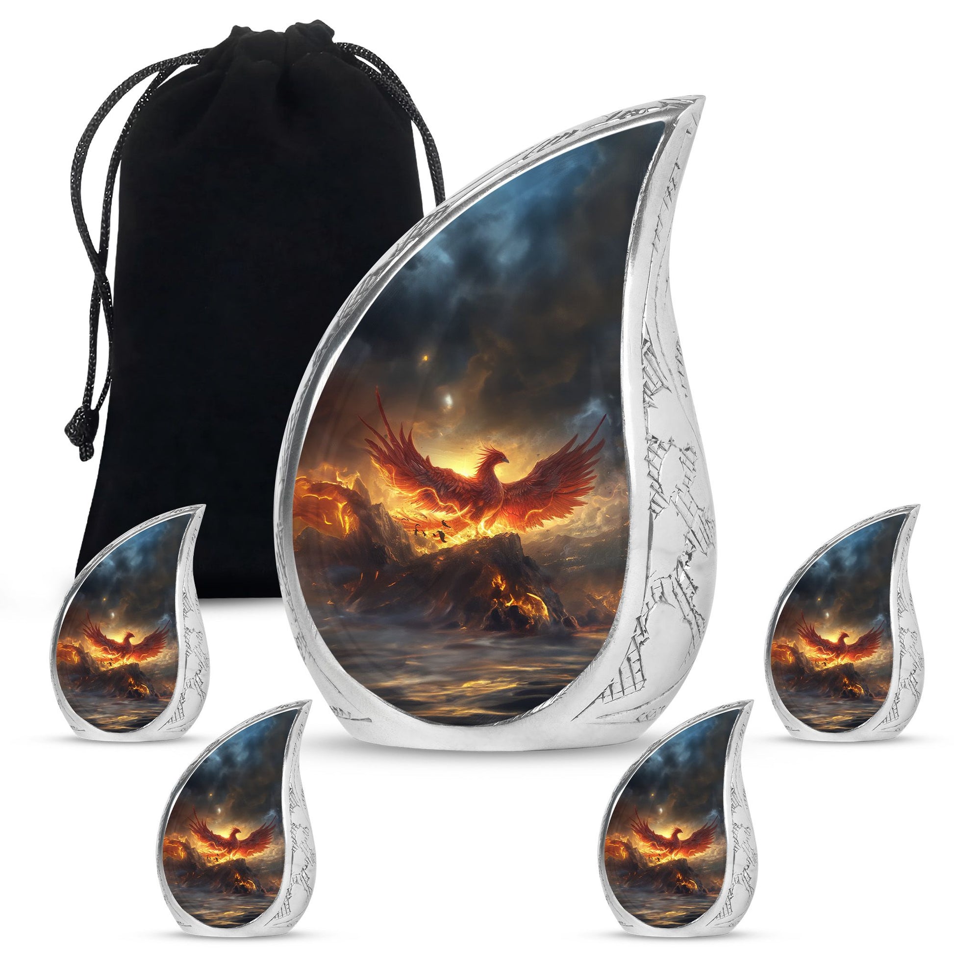 Phoenix Bird Adult Cremation Urn For Ashes - Mystical Bird Urn For Memorial