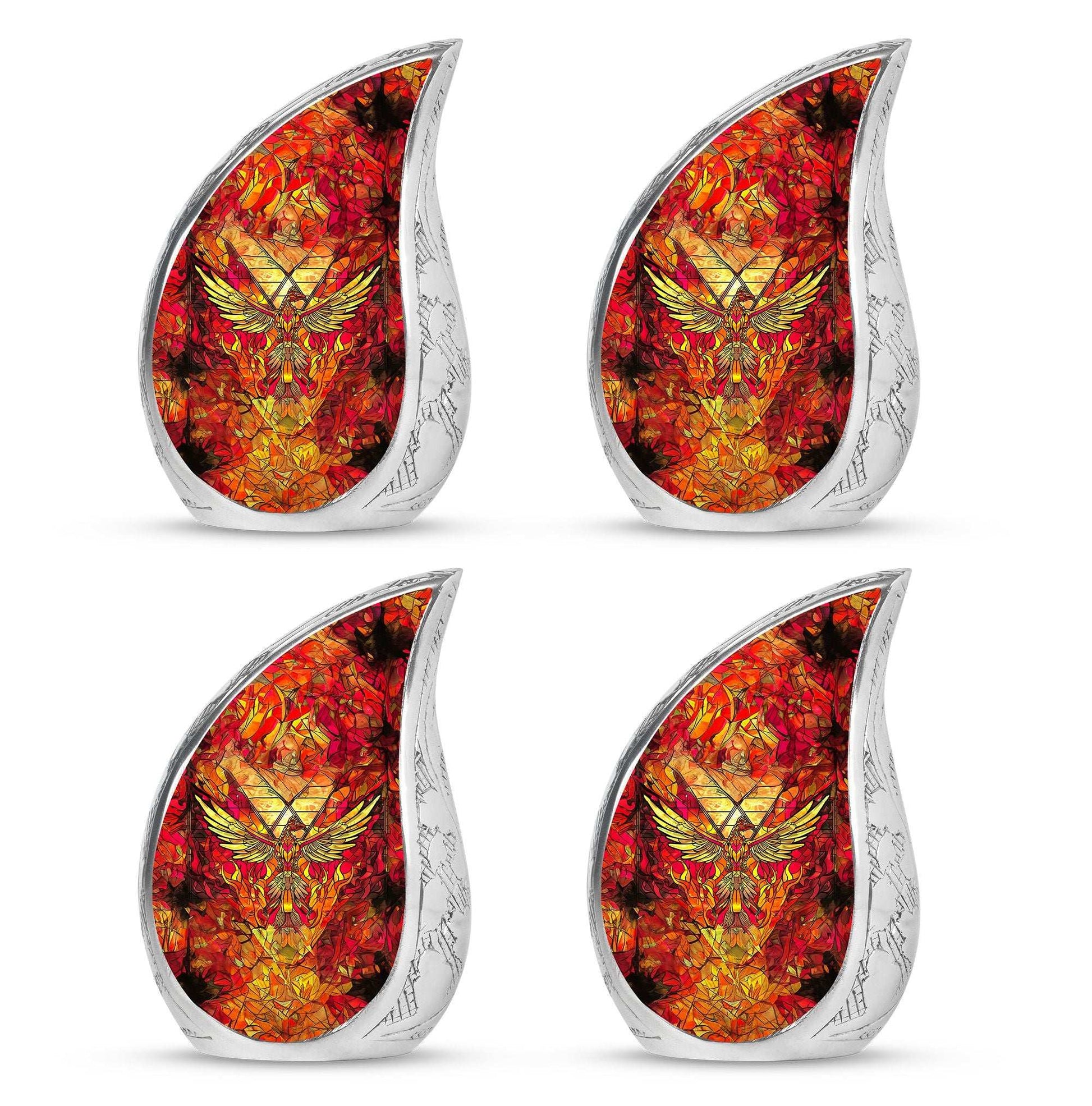 Phoenix Human Ashes Urns Large - Orange Phoenix Art Urn For Funeral