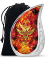Phoenix Human Ashes Urns Large - Orange Phoenix Art Urn For Funeral