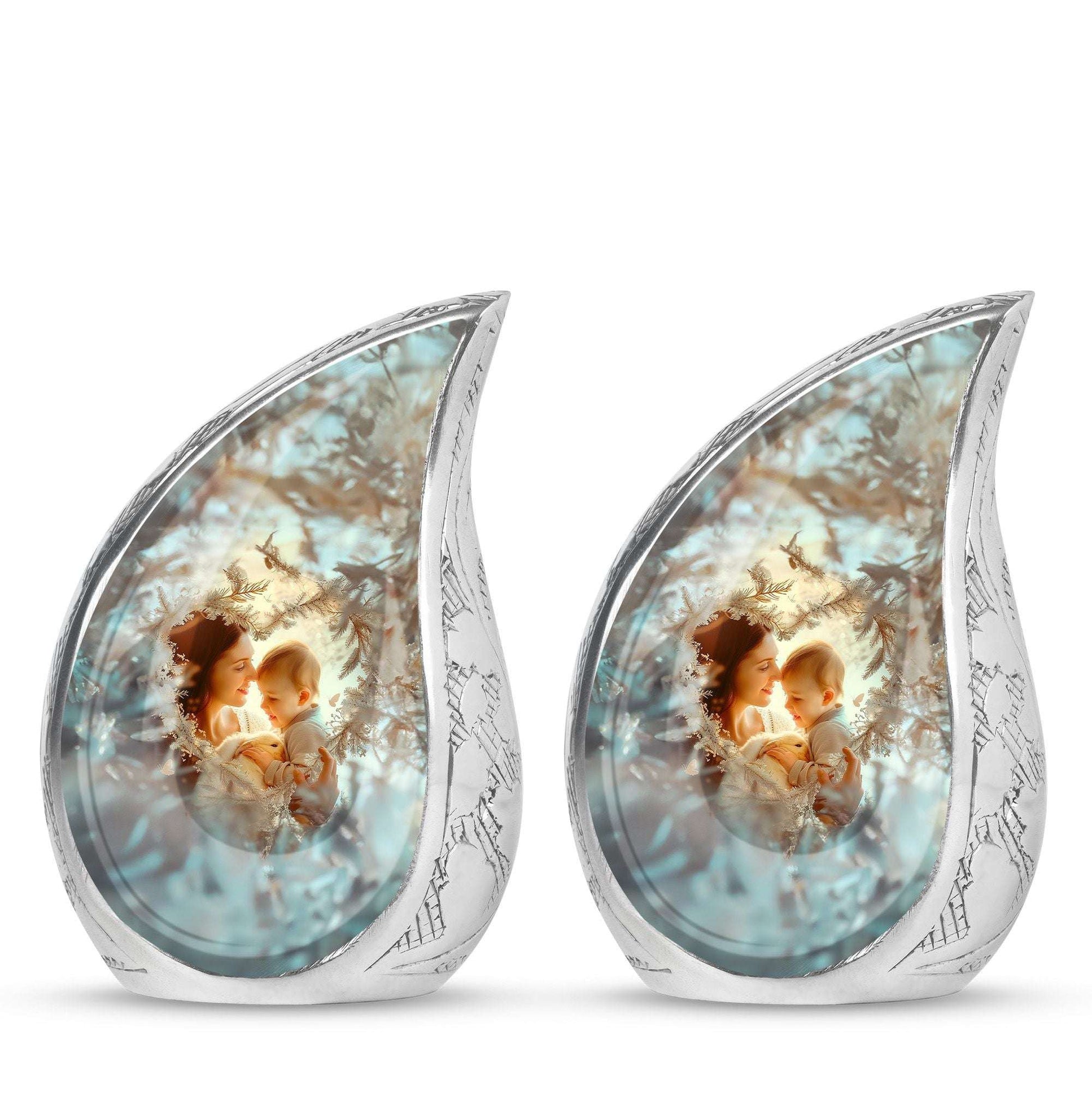 Child & Mother Memorial Urn For Human Ashes - Funeral Urn For Parents