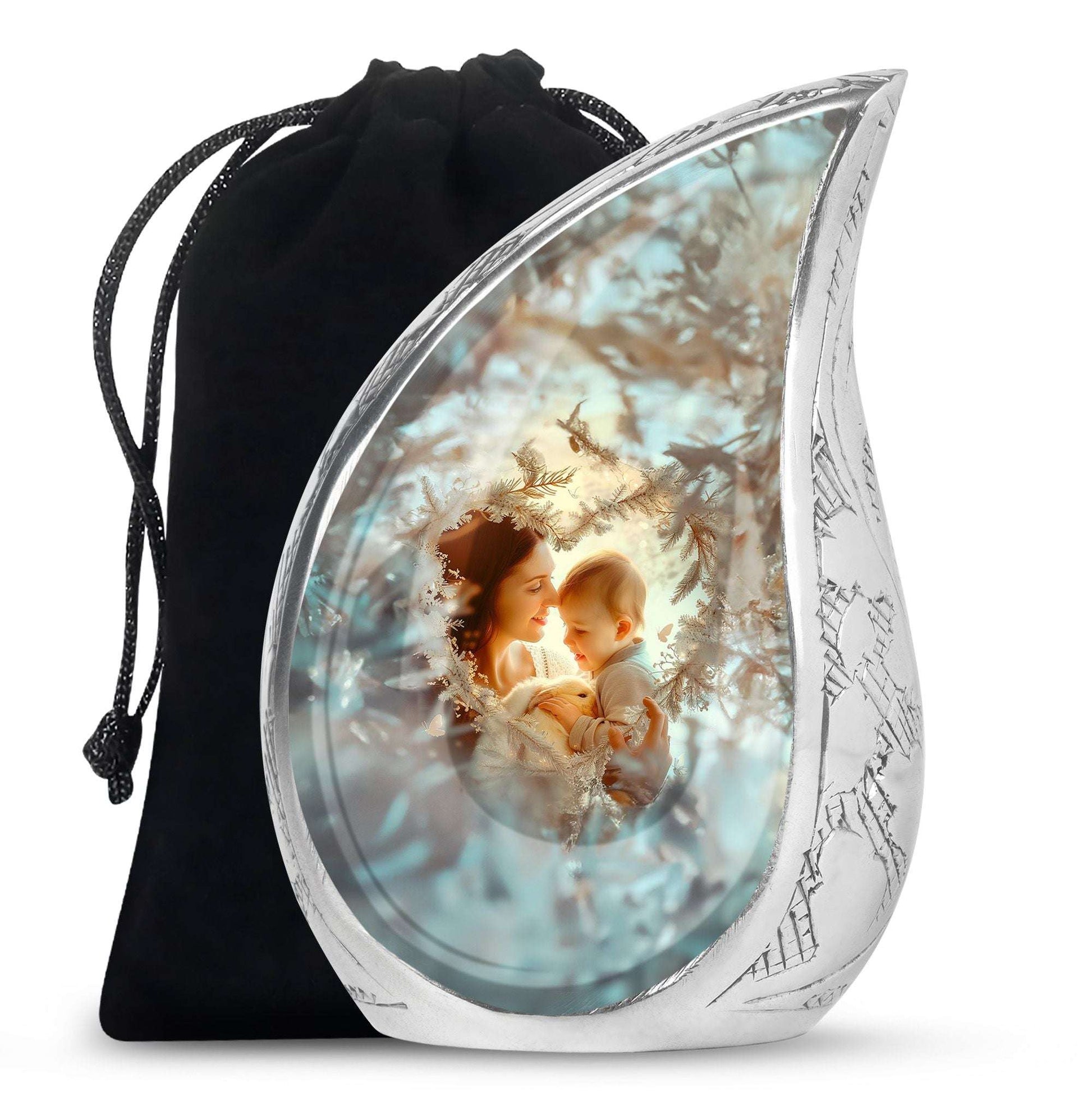 Child & Mother Memorial Urn For Human Ashes - Funeral Urn For Parents