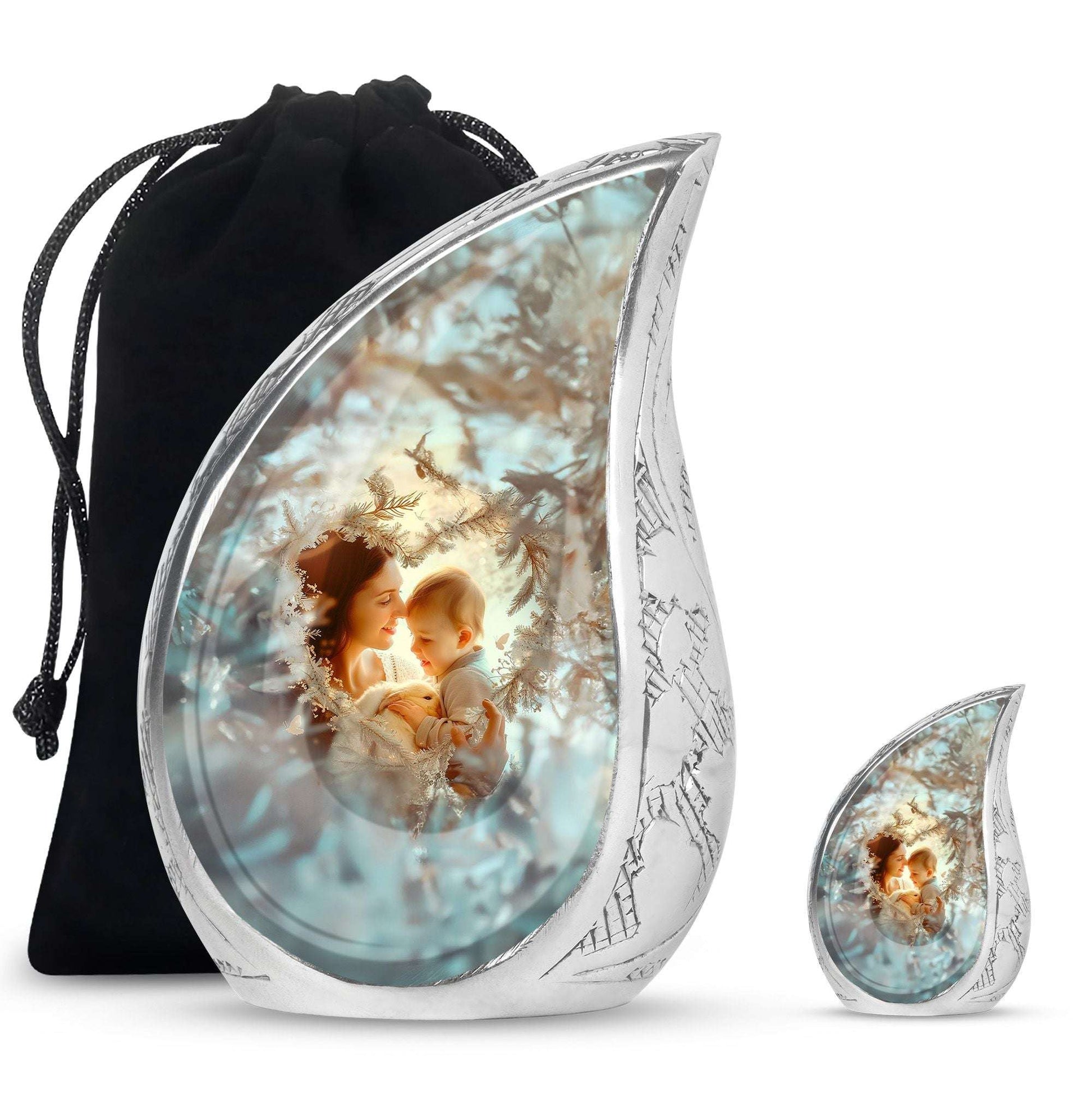 Child & Mother Memorial Urn For Human Ashes - Funeral Urn For Parents