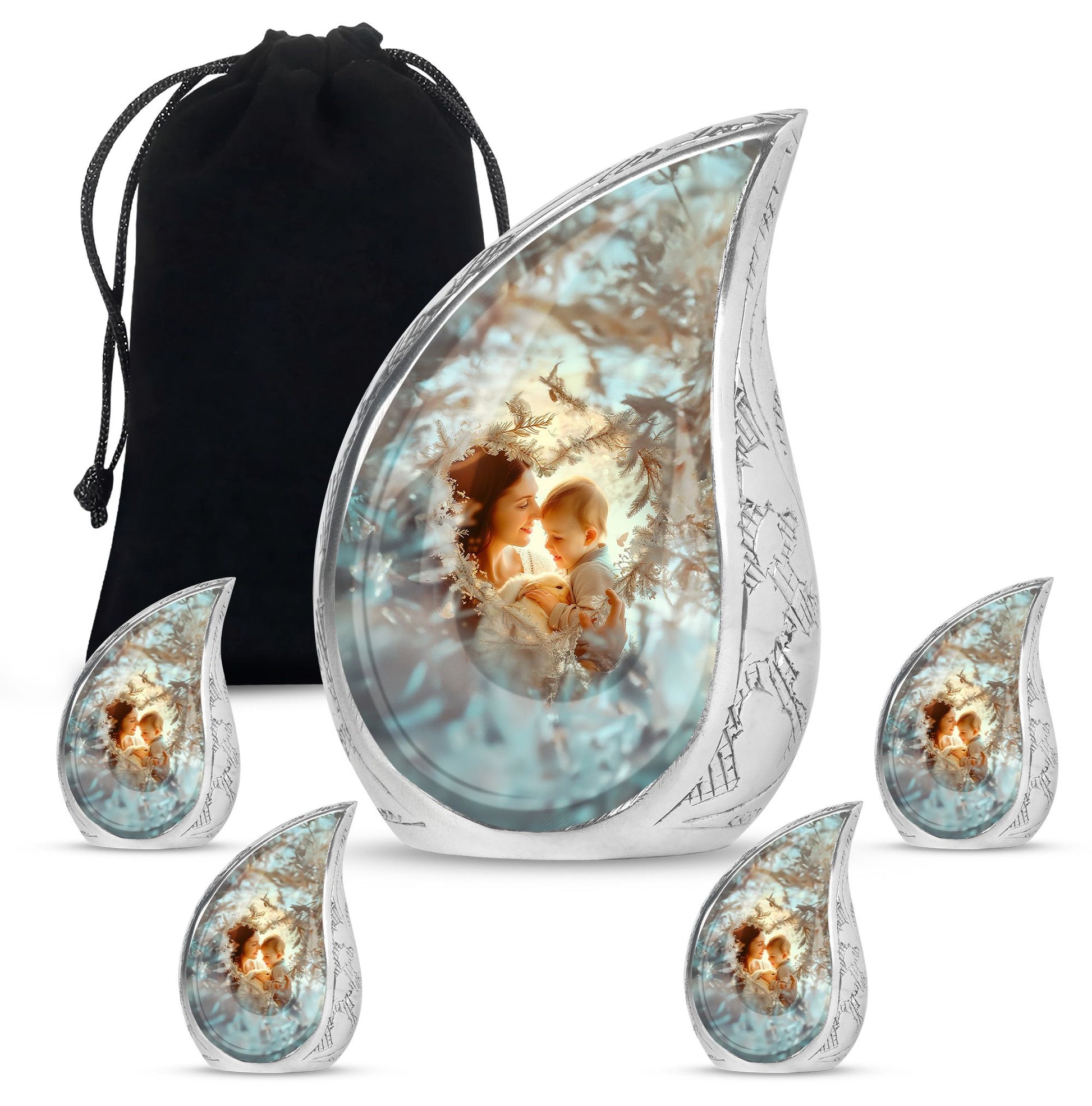 Child & Mother Memorial Urn For Human Ashes - Funeral Urn For Parents