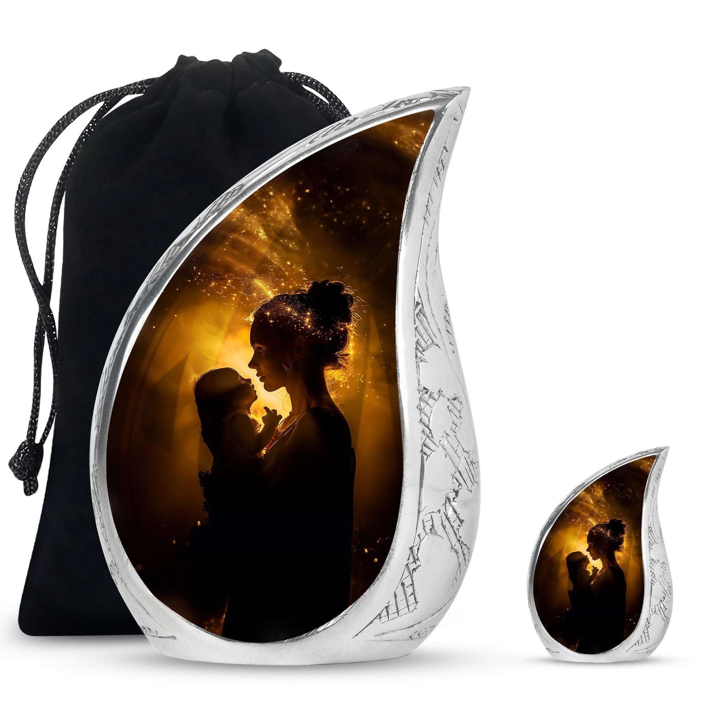 Mother And Child Memorial Urns For Ashes - Cremation Urn For Mother