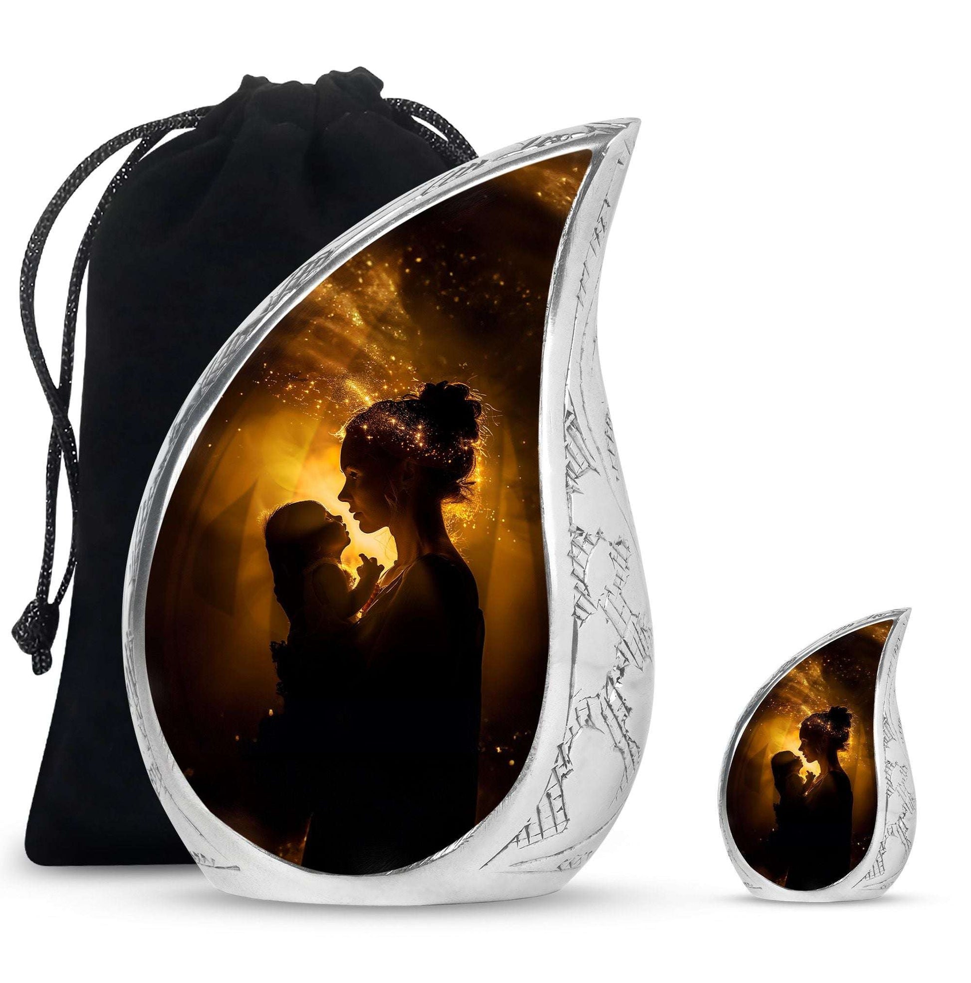 Mother And Child Memorial Urns For Ashes - Cremation Urn For Mother