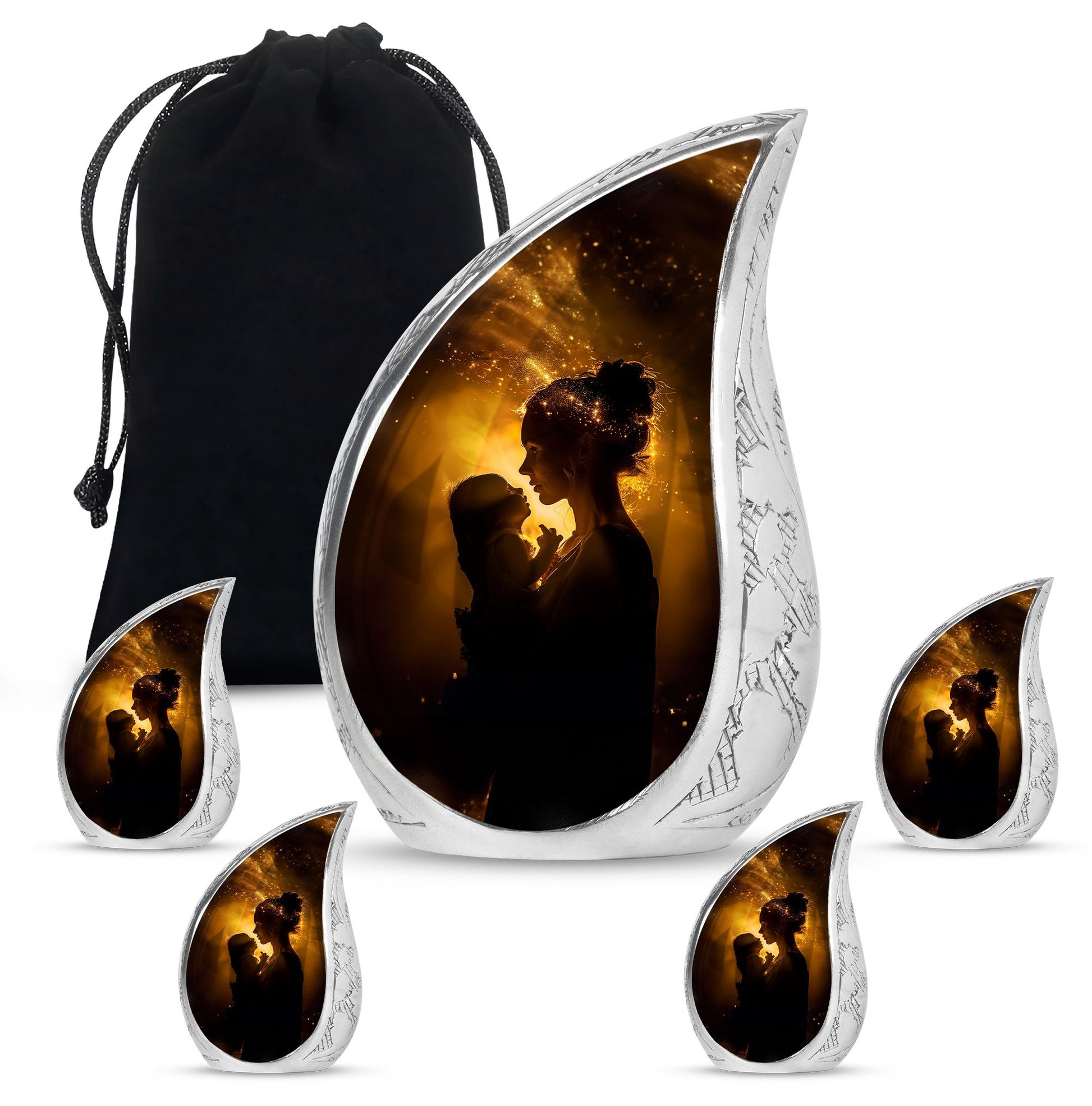 Mother And Child Memorial Urns For Ashes - Cremation Urn For Mother