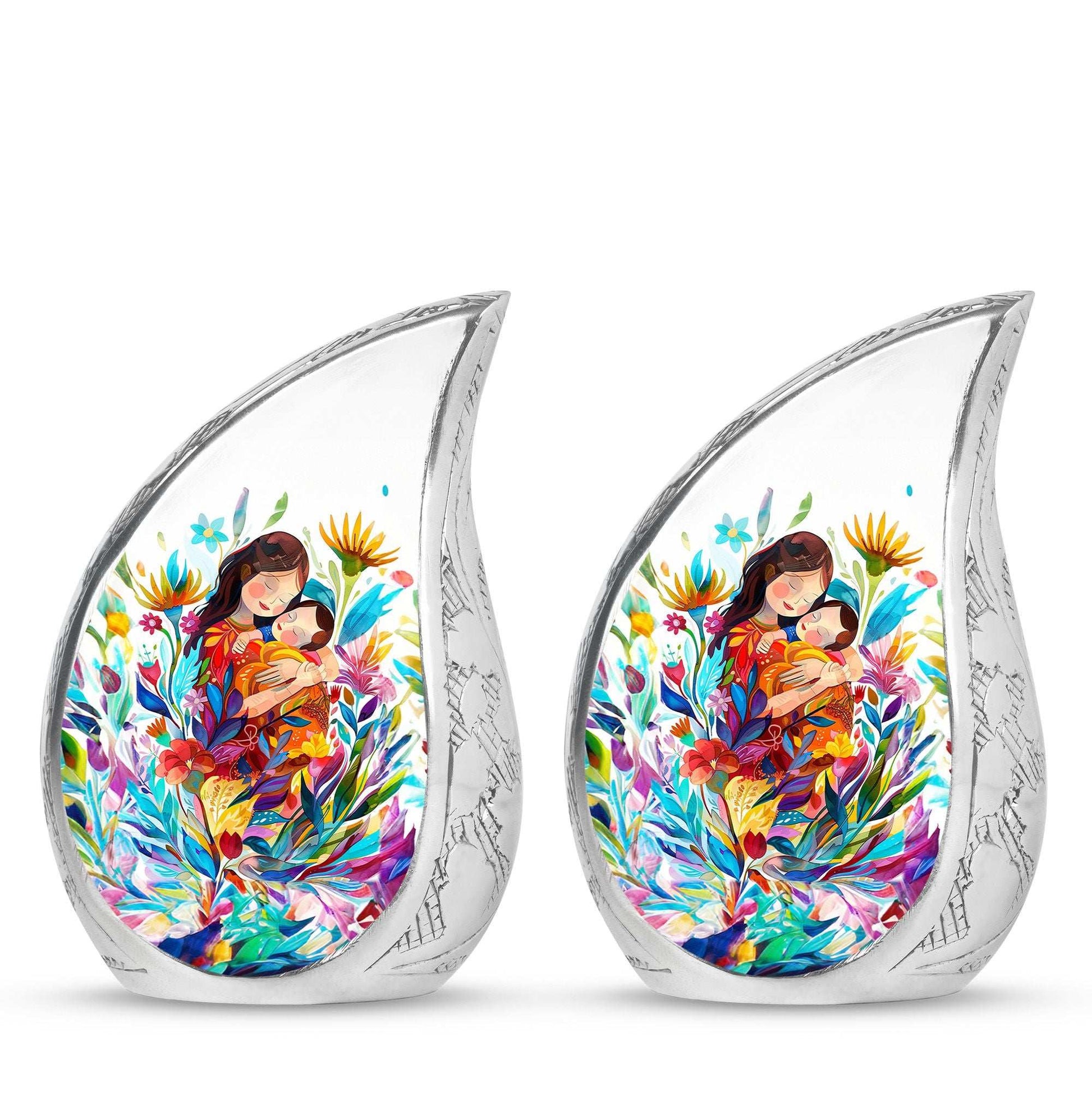 Mother Love Urn for Human Ashes – Colorful Mother's Art Memorial Urn