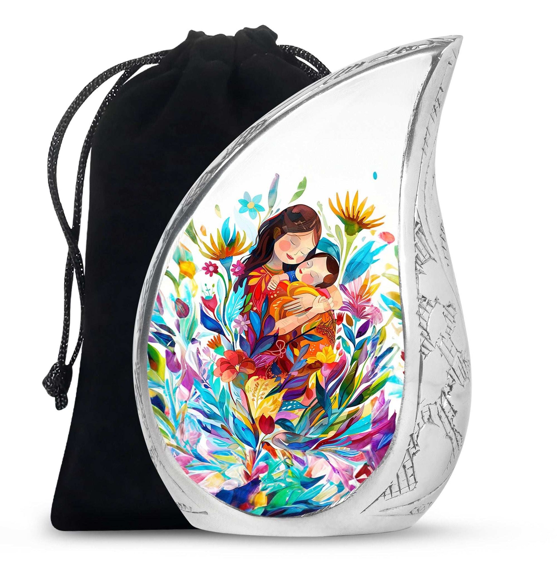 Mother Love Urn for Human Ashes – Colorful Mother's Art Memorial Urn