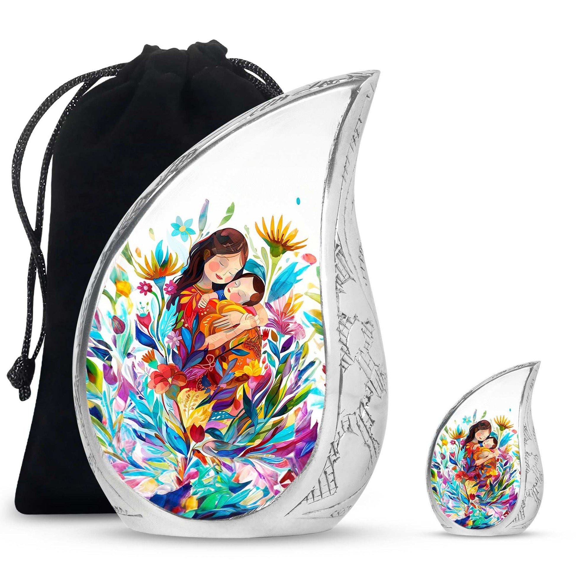 Mother Love Urn for Human Ashes – Colorful Mother's Art Memorial Urn