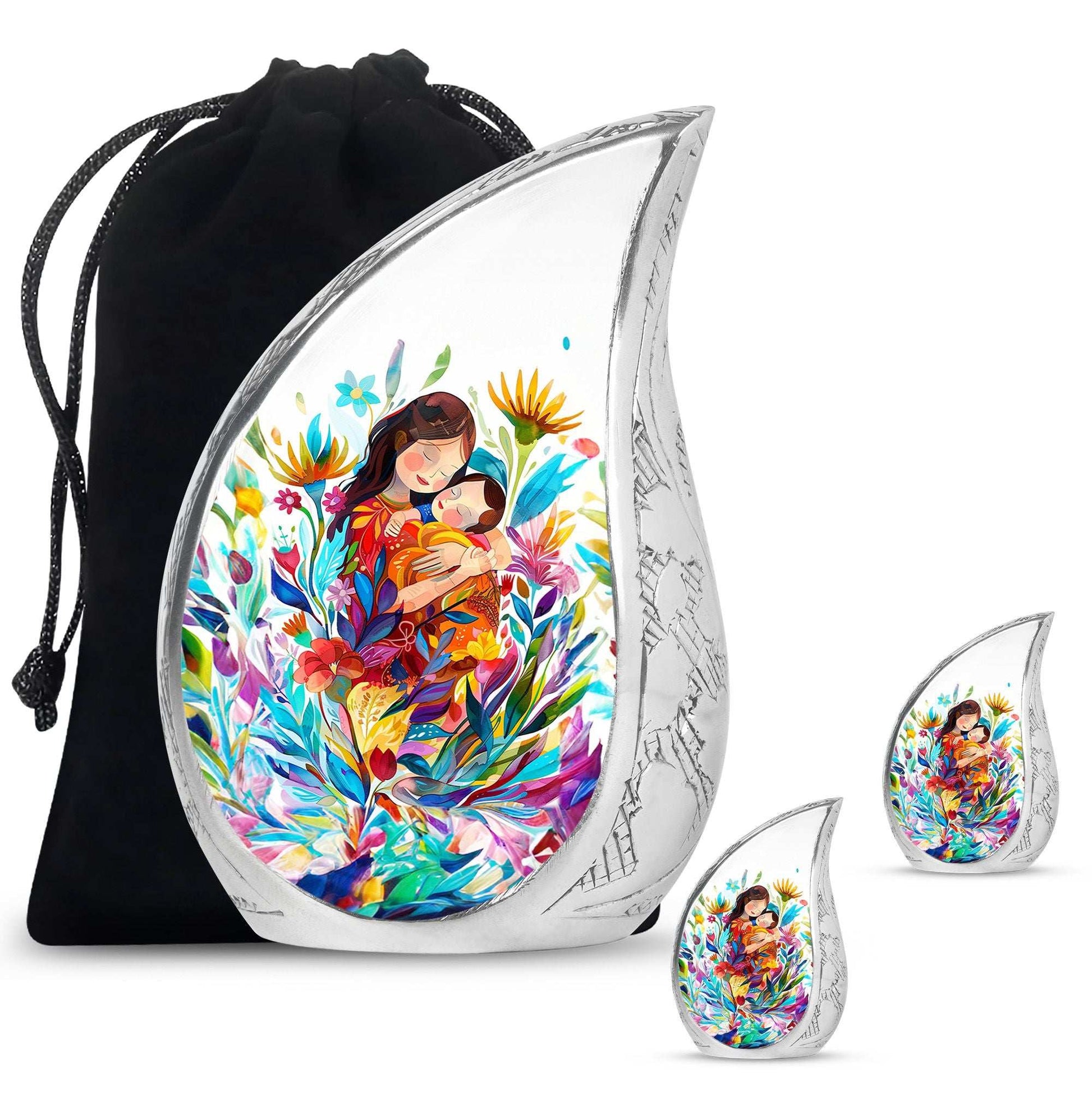 Mother Love Urn for Human Ashes – Colorful Mother's Art Memorial Urn