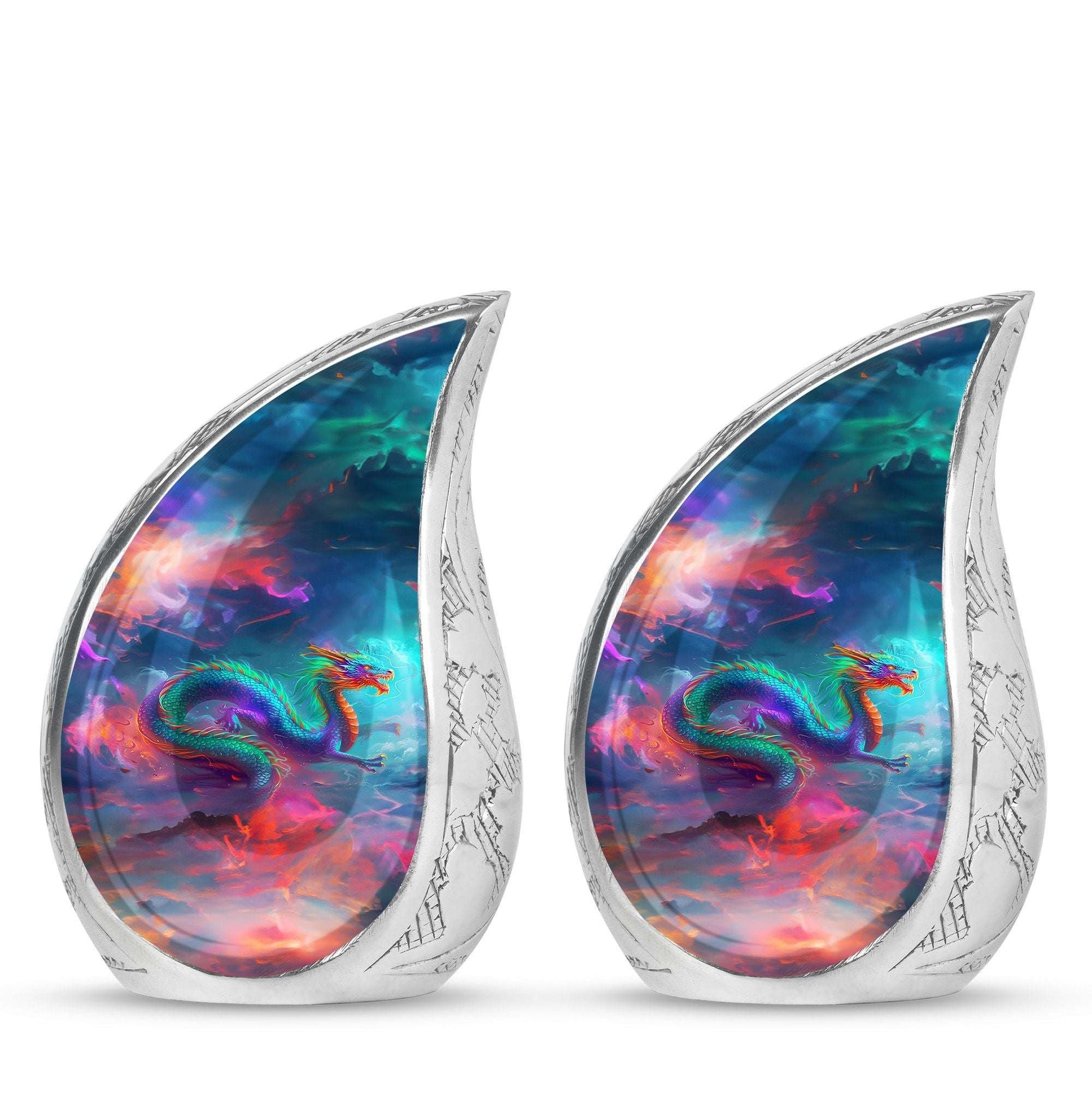 Colorful Dragon Small Urns For Women - Majestic Dragon Memorial Urn