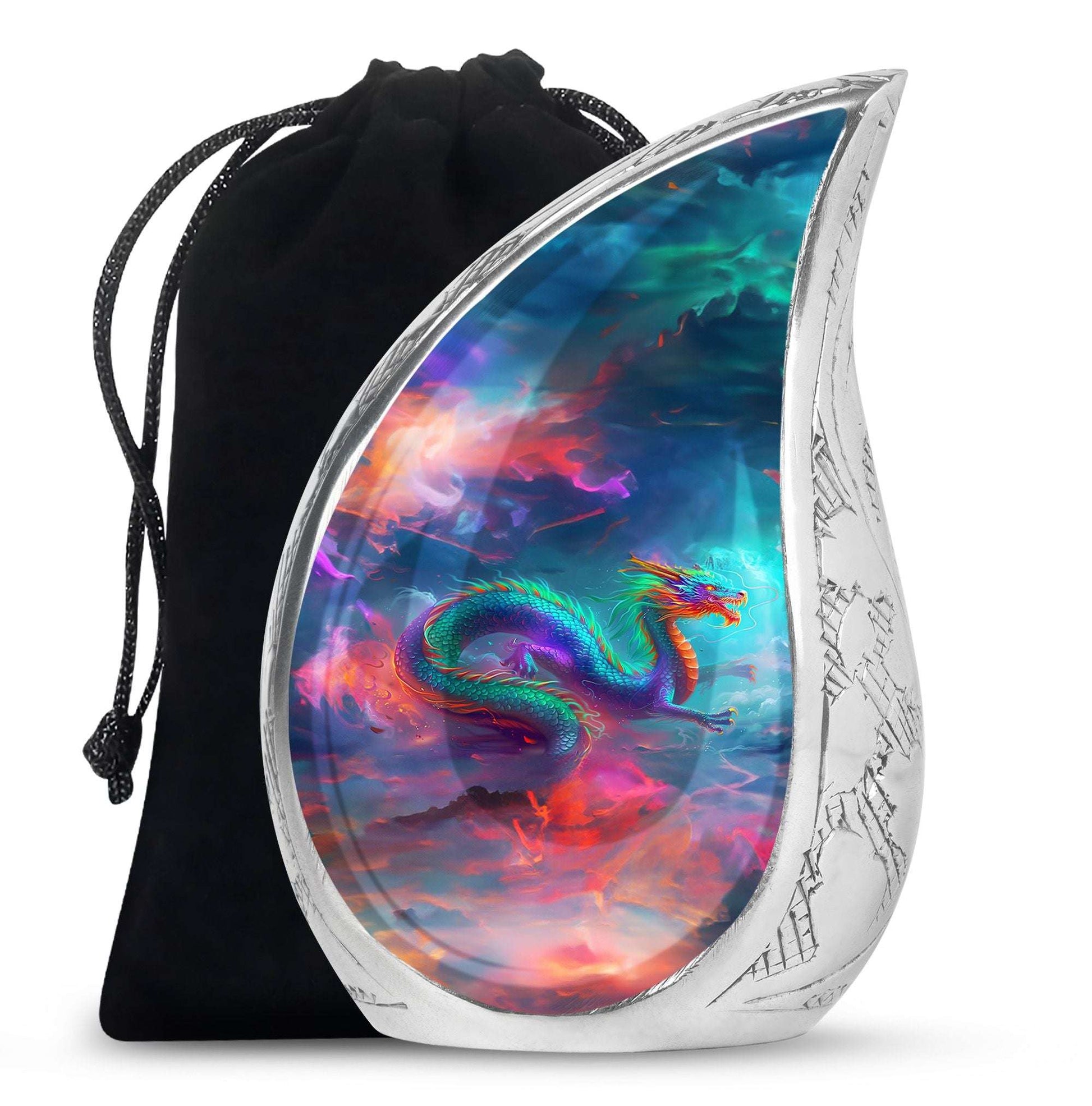 Colorful Dragon Small Urns For Women - Majestic Dragon Memorial Urn