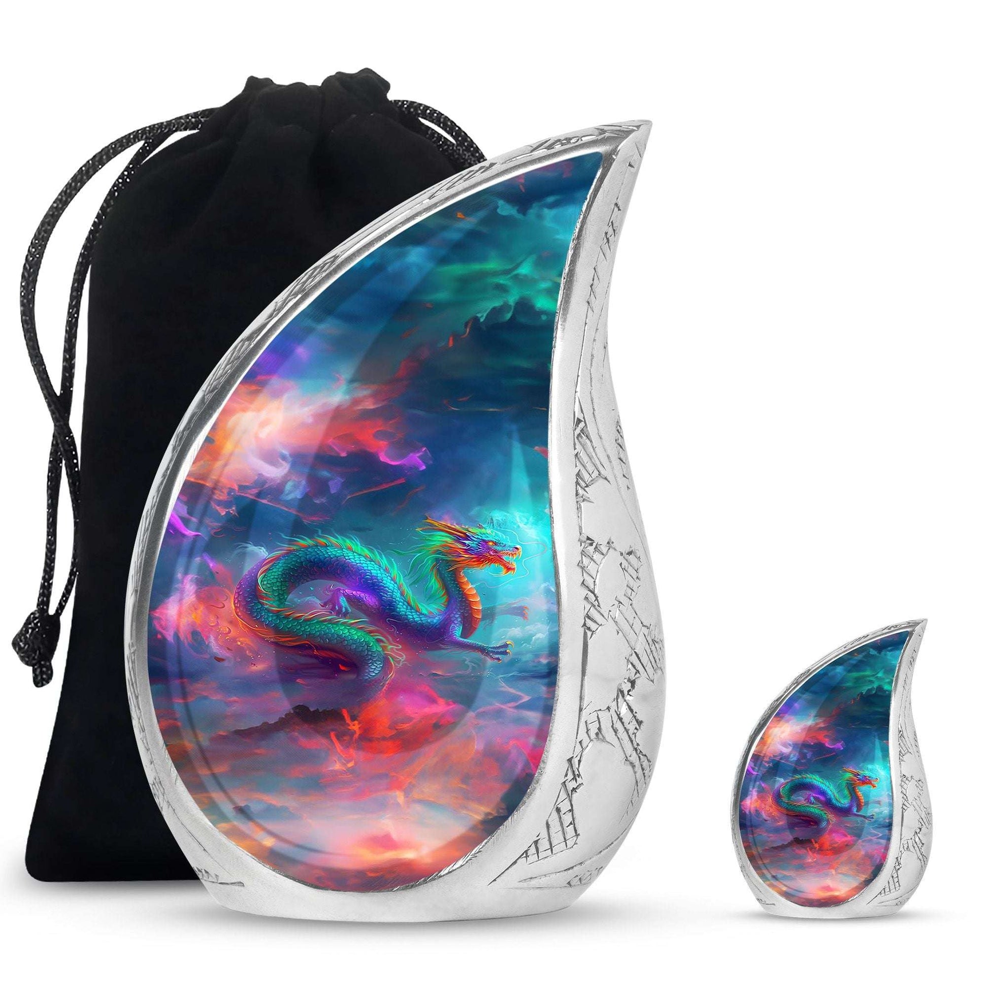 Colorful Dragon Small Urns For Women - Majestic Dragon Memorial Urn