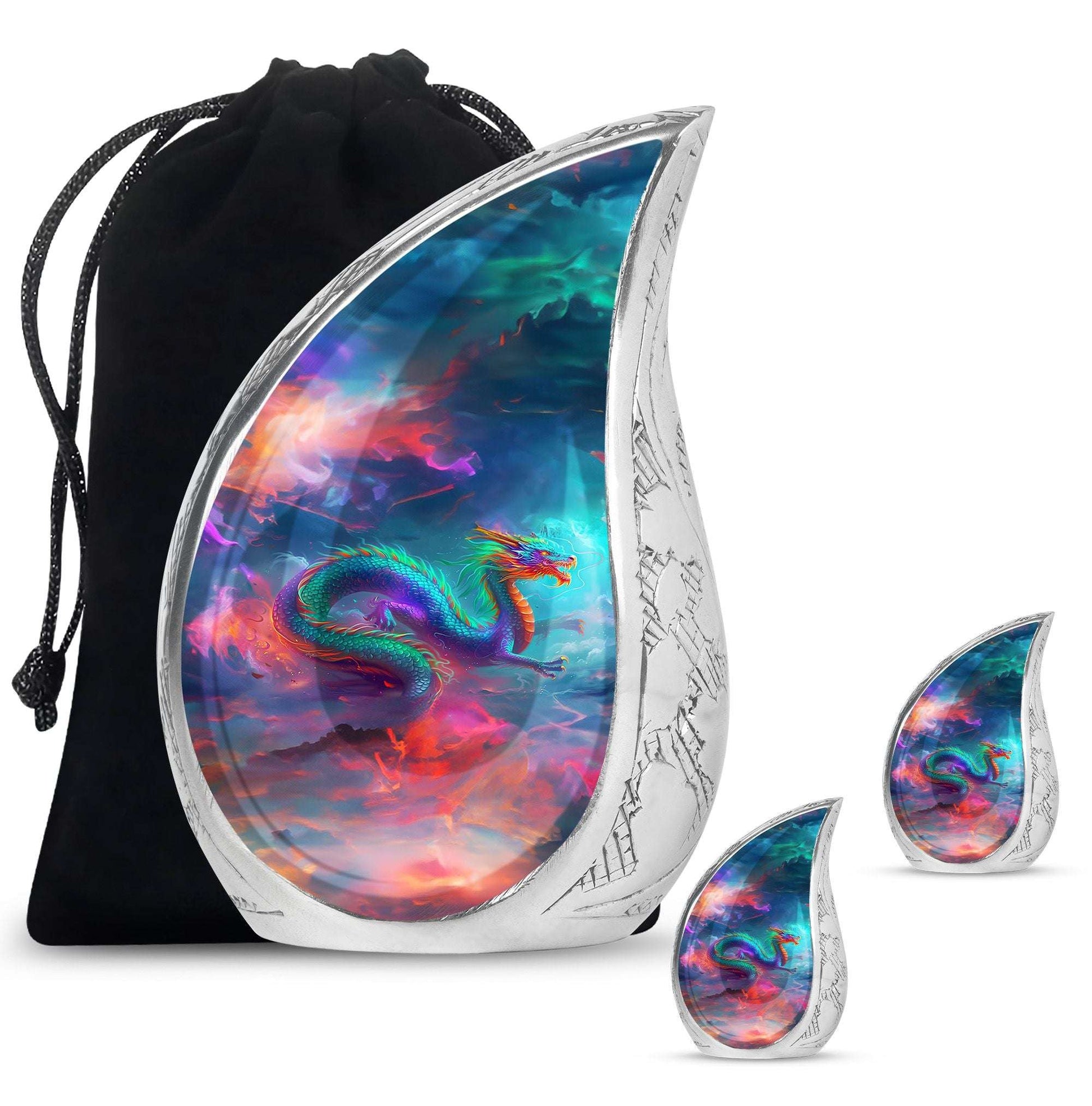 Colorful Dragon Small Urns For Women - Majestic Dragon Memorial Urn