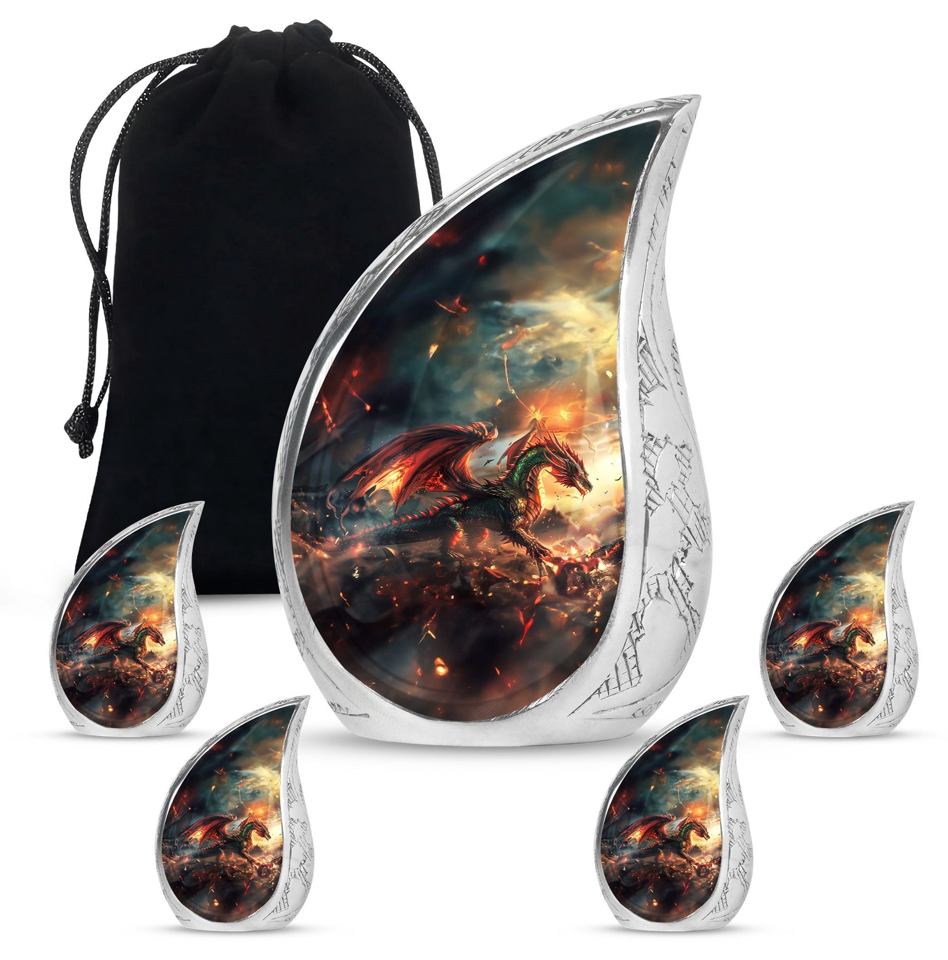 Fierce Dragon Adult Size Cremation Urns - Large Size Dragon Urn