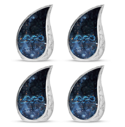 Blue Dragon Cremation Urn For Ashes - Robotic Dragon Ashes Memorial Urn