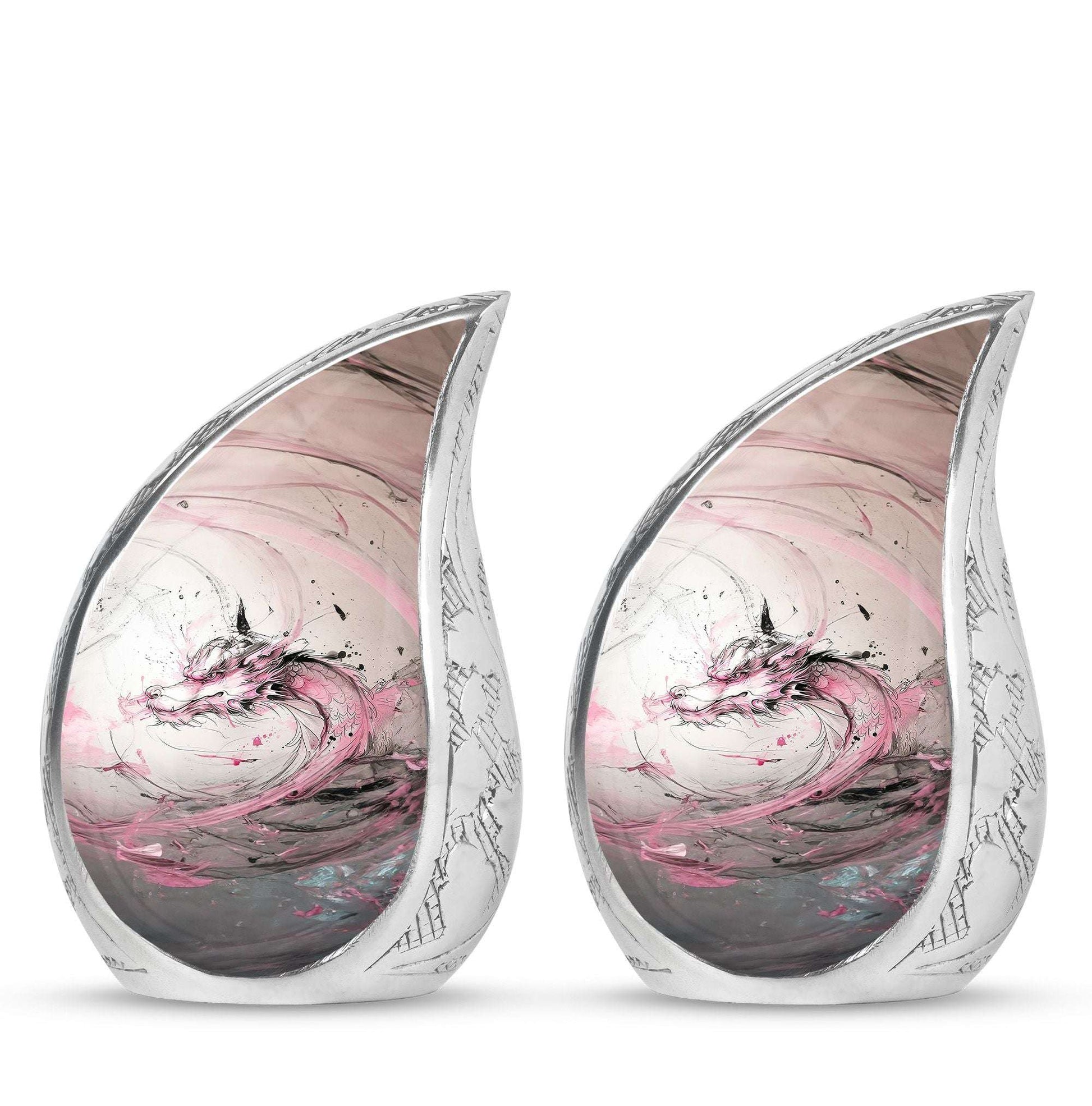 Pink Dragon Keepsake & Large Cremation Urns For Human Ashes