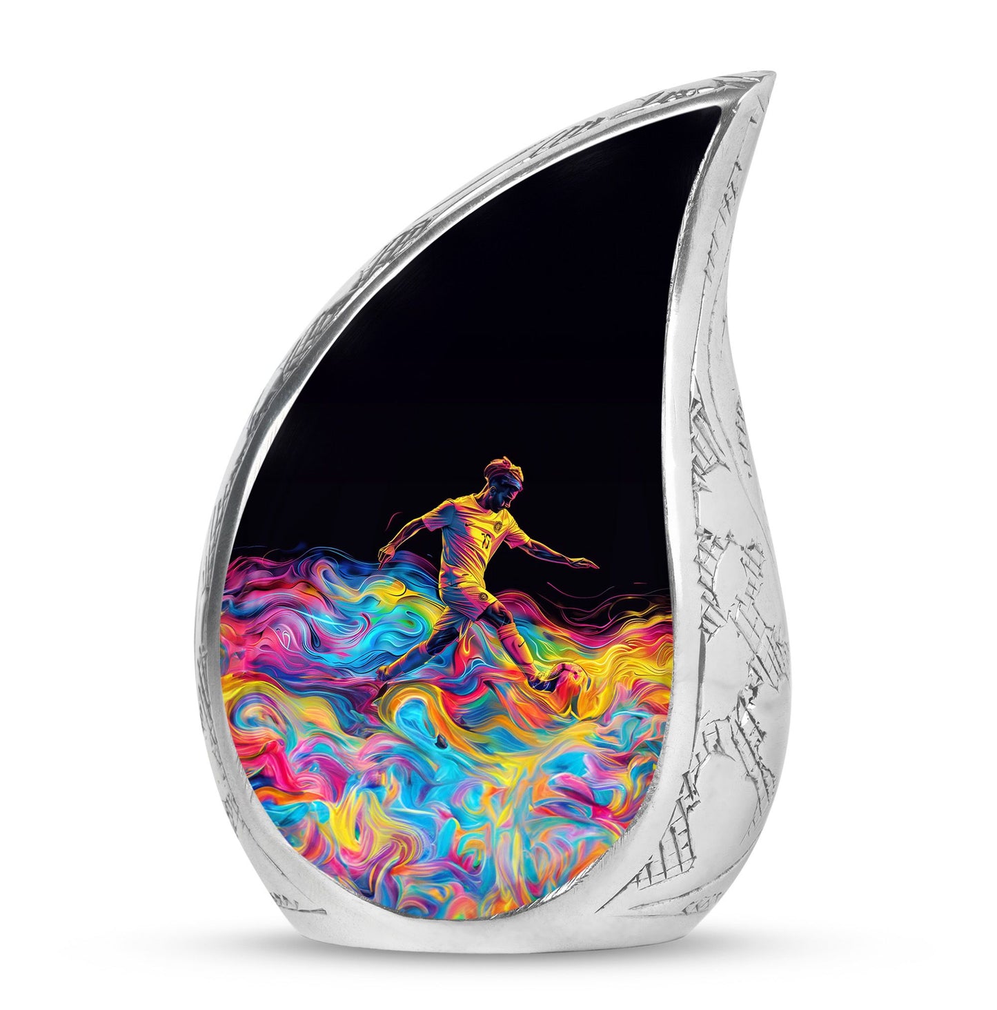 Personalized Soccer Cremation Urn for Human Ashes - 10-inch, 200 cu in - Yatskia