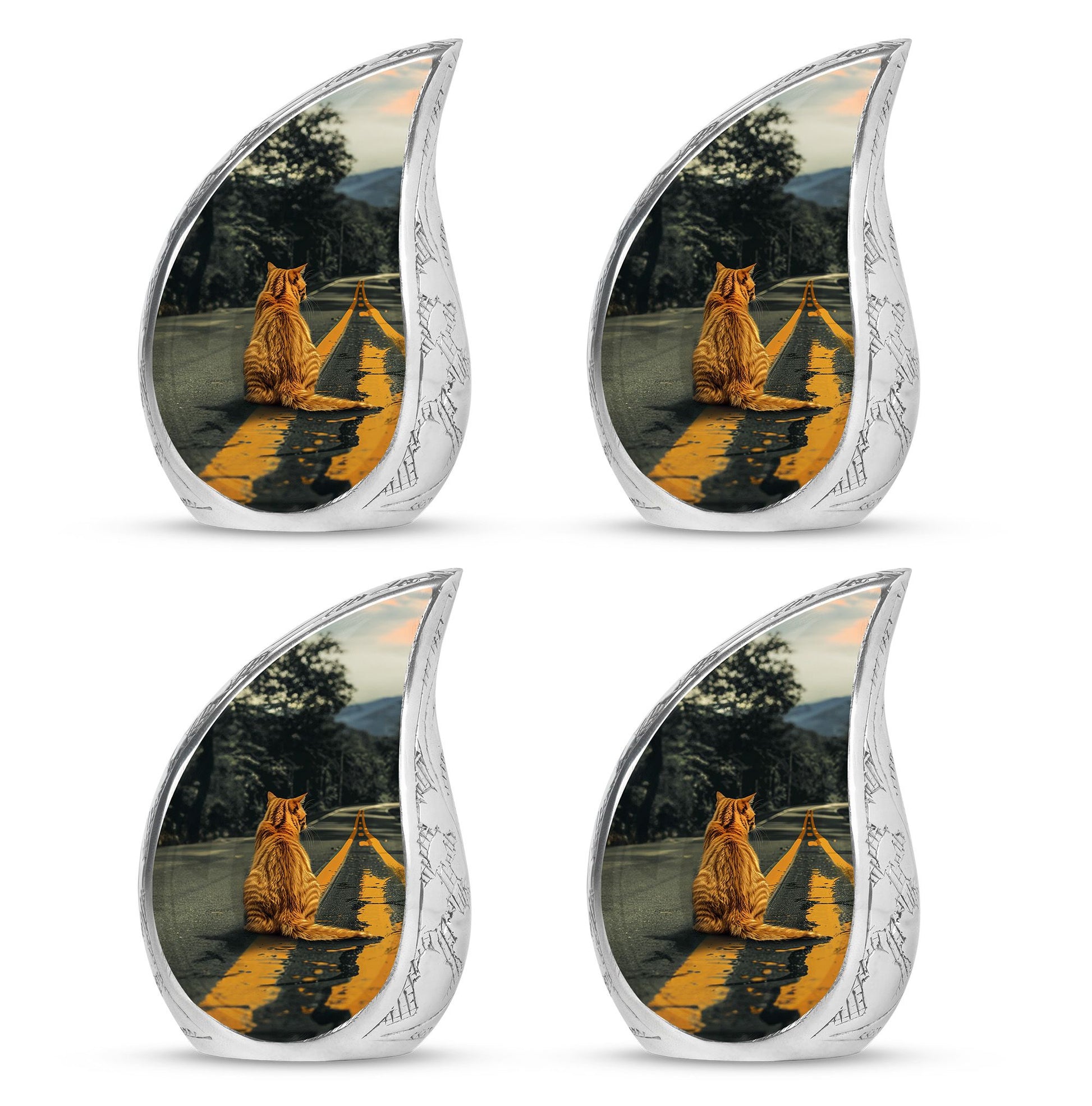 Orange Cat Mini Keepsake Funeral, Ashes Cremation Urn For Ashes