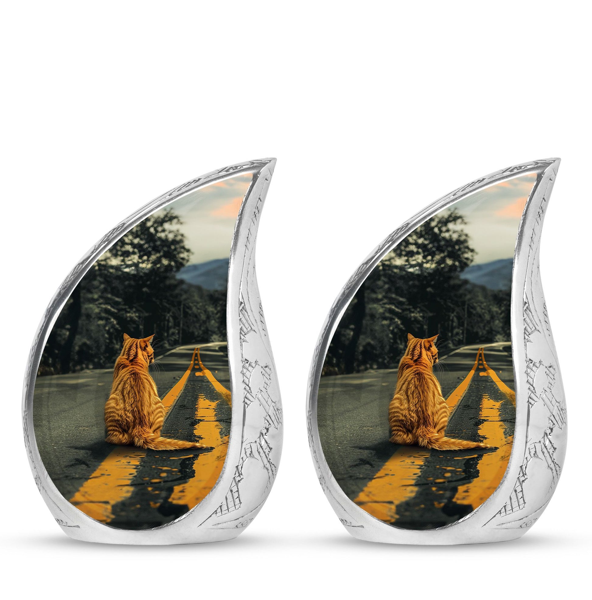 Orange Cat Mini Keepsake Funeral, Ashes Cremation Urn For Ashes