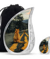 Orange Cat Mini Keepsake Funeral, Ashes Cremation Urn For Ashes