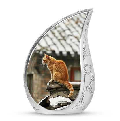 Orange Personalized Cat Keepsake Urn for Pet Ashes - Yatskia