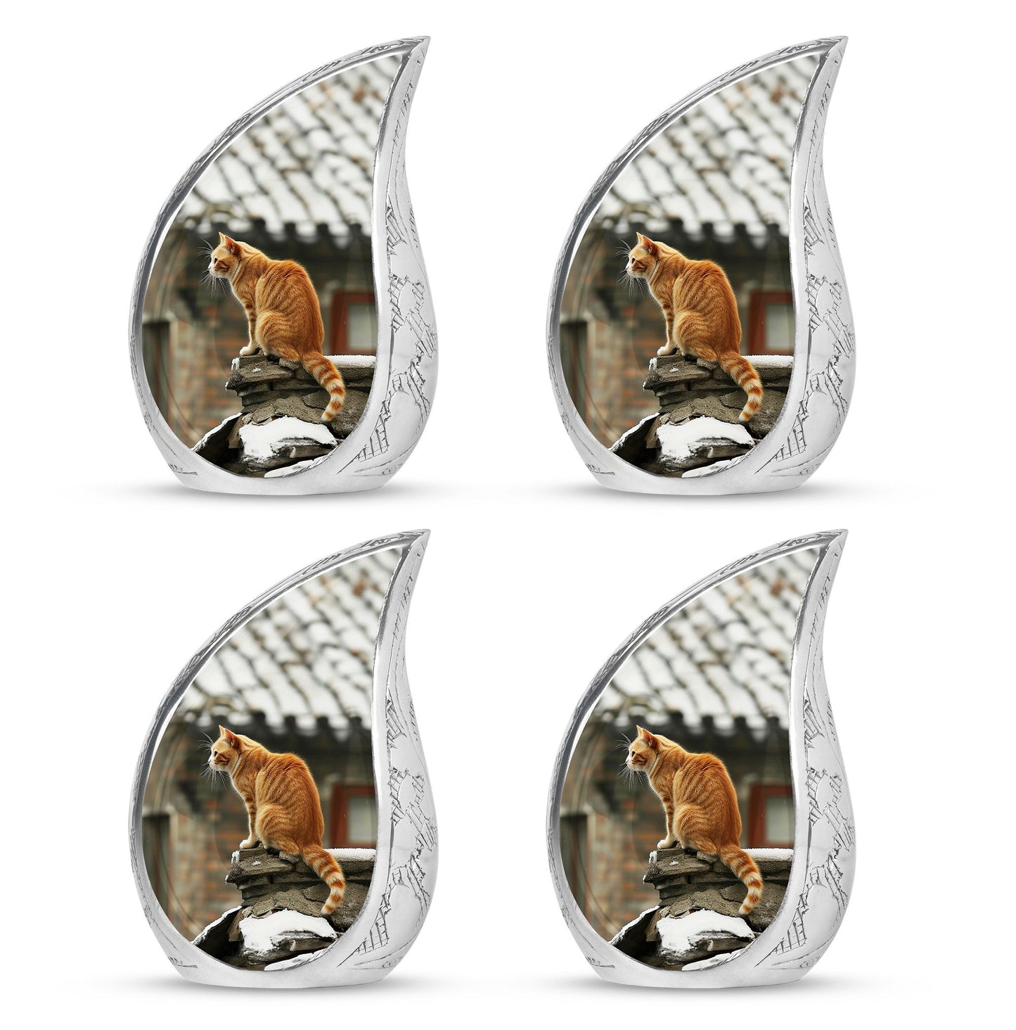 Orange Personalized Cat Keepsake Urn for Pet Ashes - Yatskia