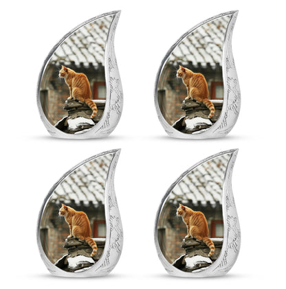 Orange Personalized Cat Keepsake Urn for Pet Ashes - Yatskia