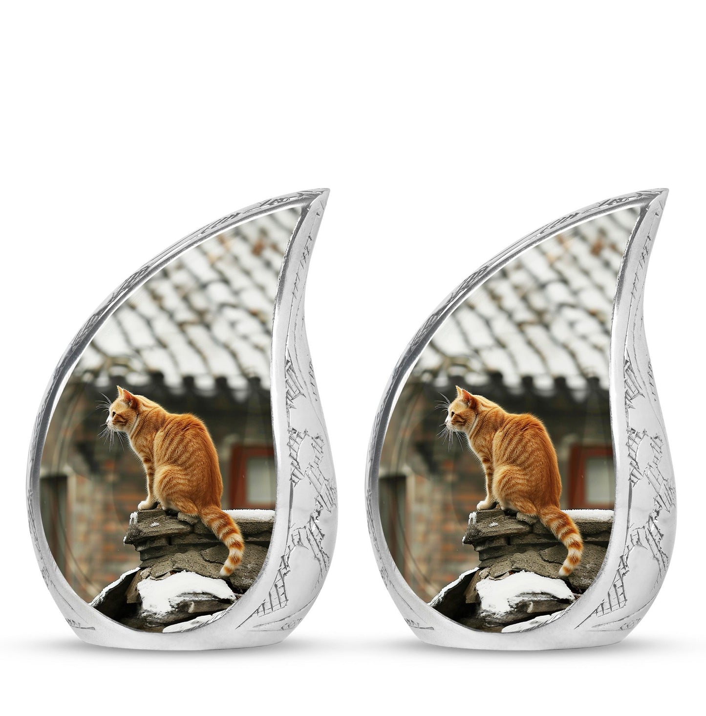 Orange Personalized Cat Keepsake Urn for Pet Ashes - Yatskia