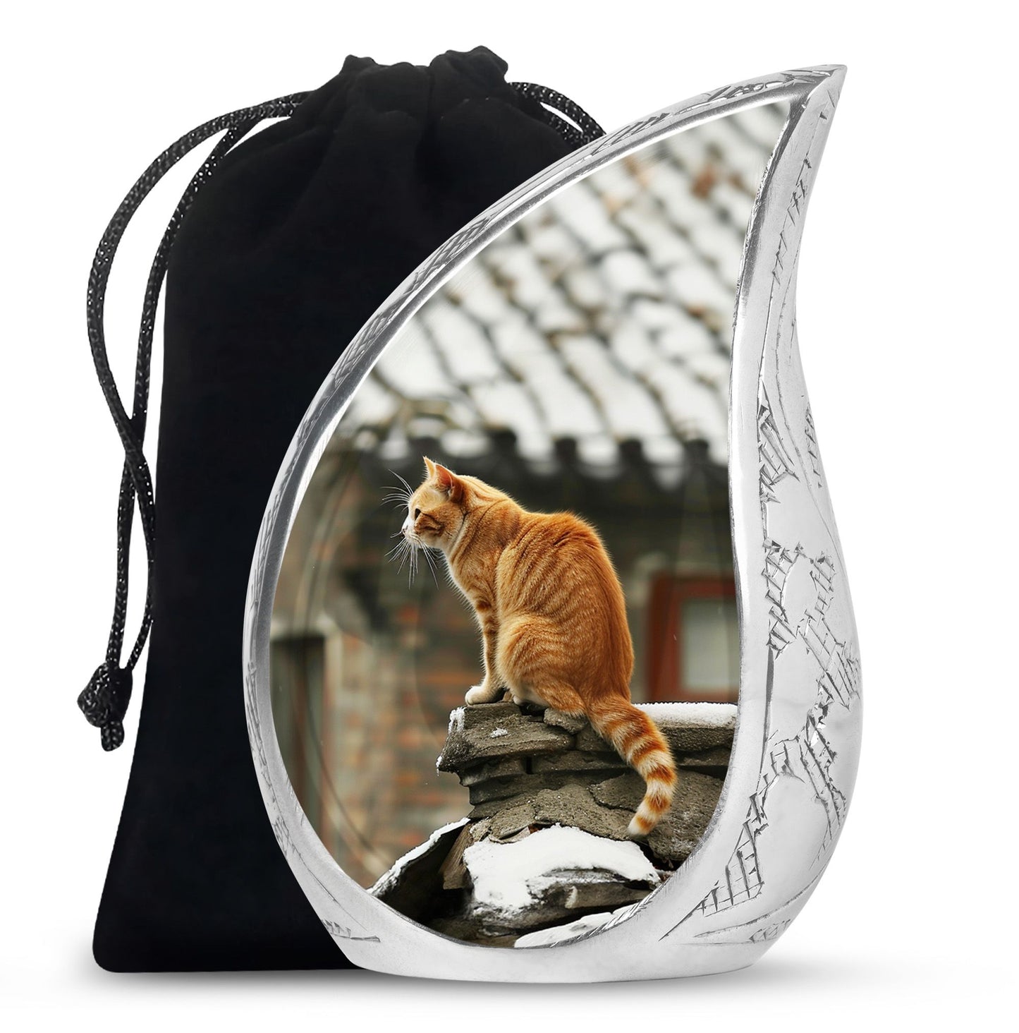 Orange Personalized Cat Keepsake Urn for Pet Ashes - Yatskia
