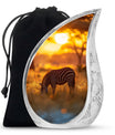 Zebra Small Urn For Human Ashes Funeral, Ashes Cremation Urn