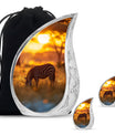 Zebra Small Urn For Human Ashes Funeral, Ashes Cremation Urn