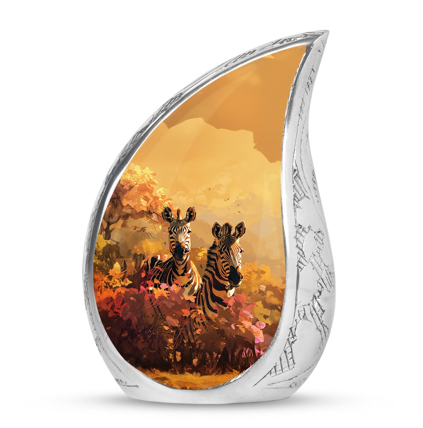 Personalized Zebra Cremation Urn for Human Ashes - 10-inch, 200 cu in - Yatskia