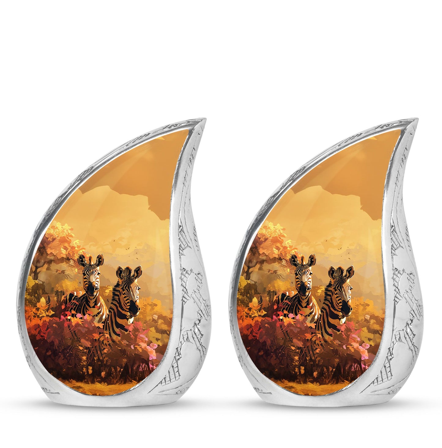 Personalized Zebra Cremation Urn for Human Ashes - 10-inch, 200 cu in - Yatskia