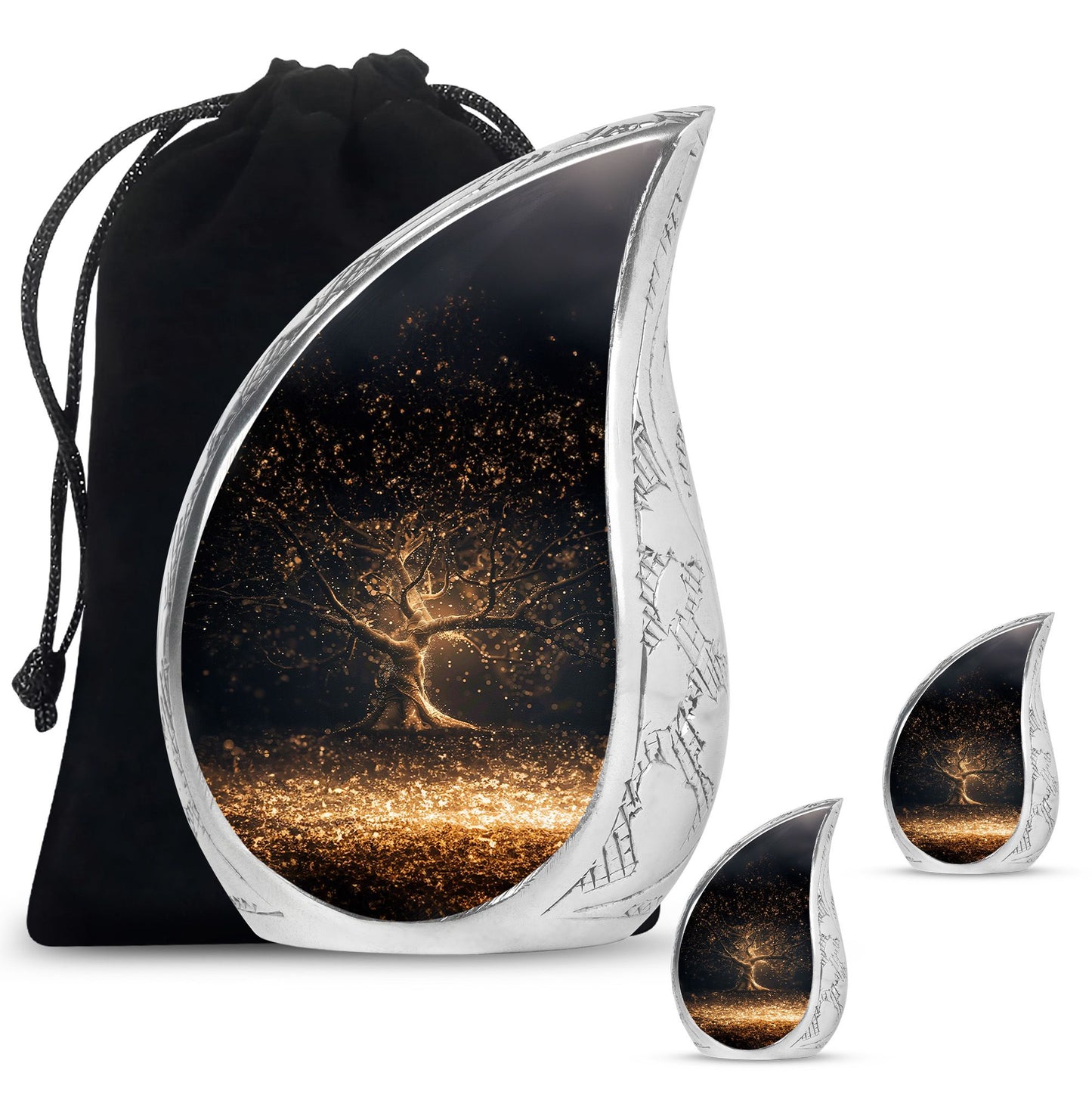 Personalized Tree of Life Cremation Urn for Human Ashes - 10-inch, 200 cu in - Yatskia