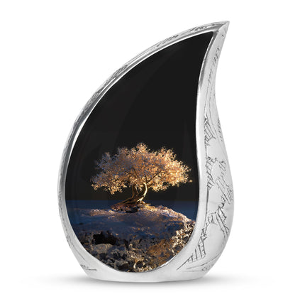 Personalized Tree of Life Cremation Urn for Human Ashes - 10-inch, 200 cu in - Yatskia